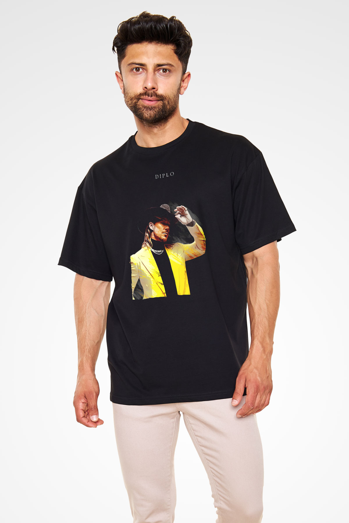 Diplo Siyah Oversize Tişört Oversize T-shirt - TişörtFabrikası