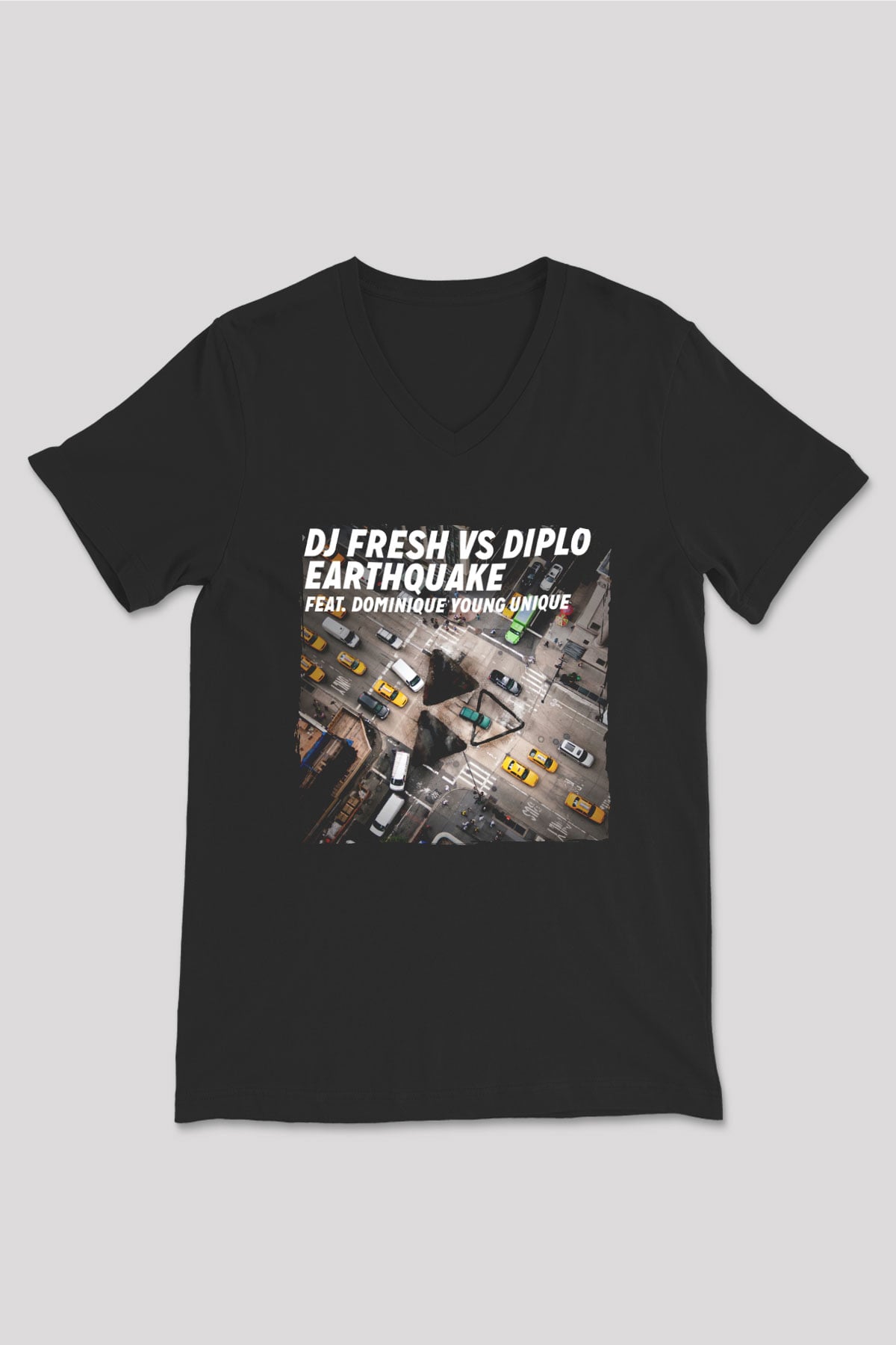 Diplo Siyah Unisex V Yaka Tişört