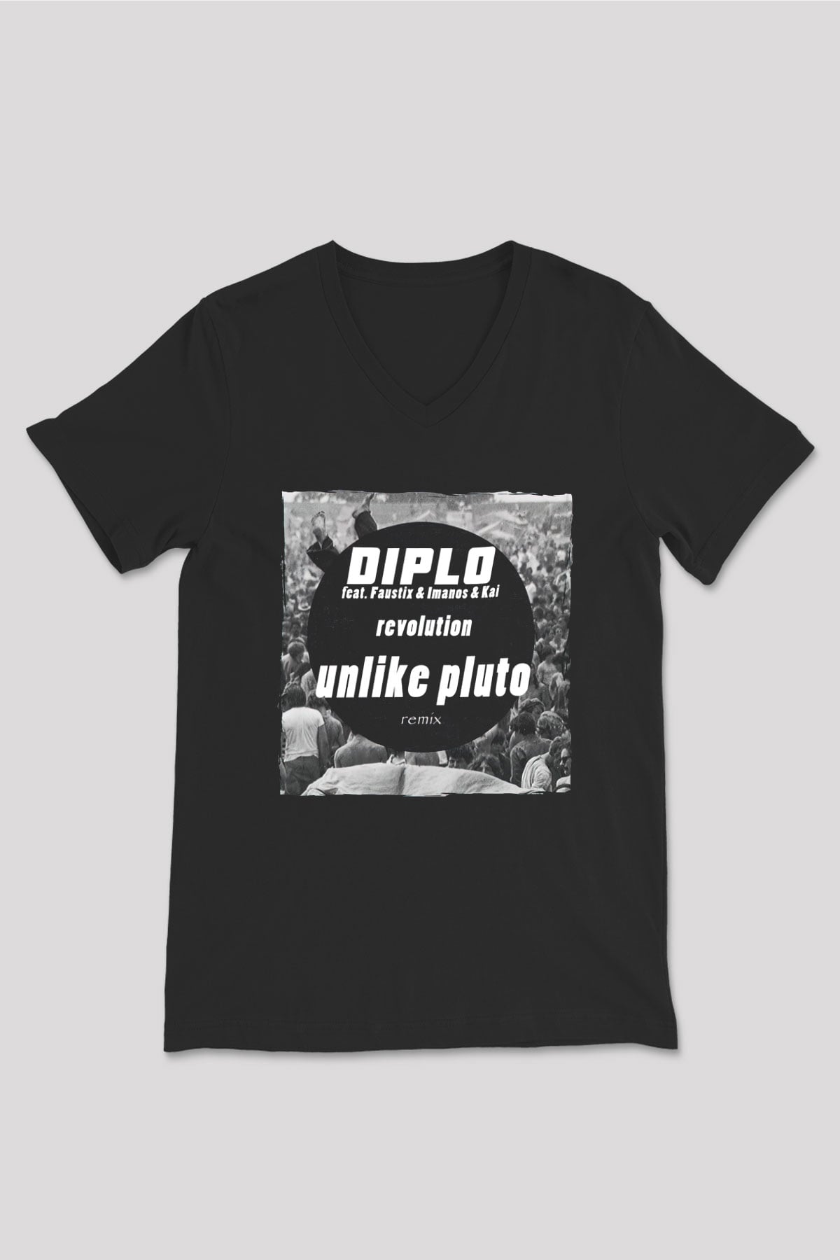Diplo Siyah Unisex V Yaka Tişört