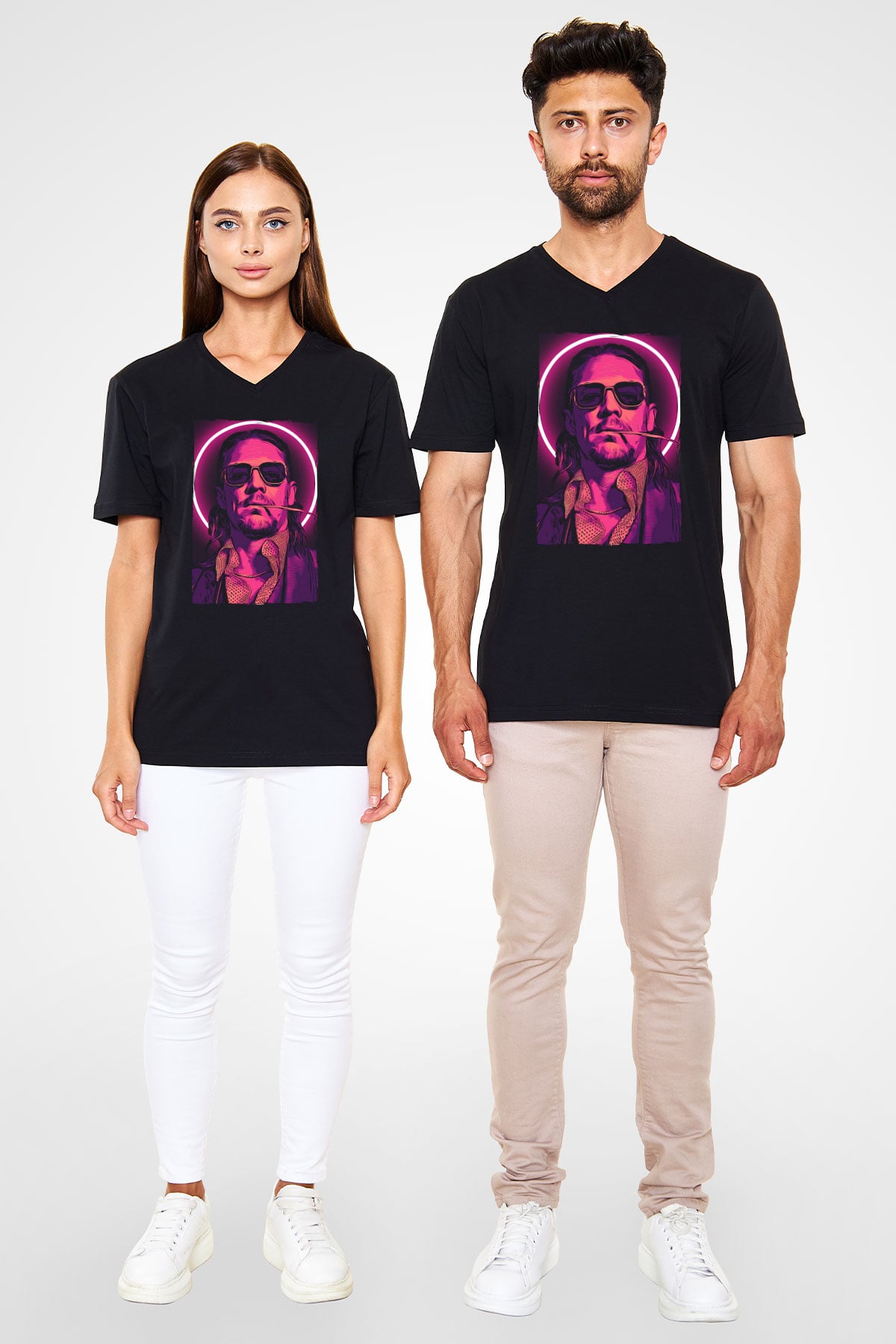 Diplo Siyah Unisex V Yaka Tişört