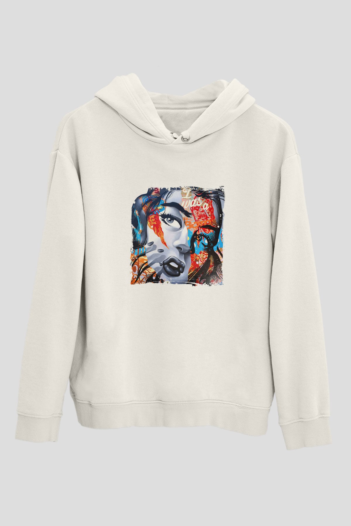 DiploBaskılı Beyaz Hoodie