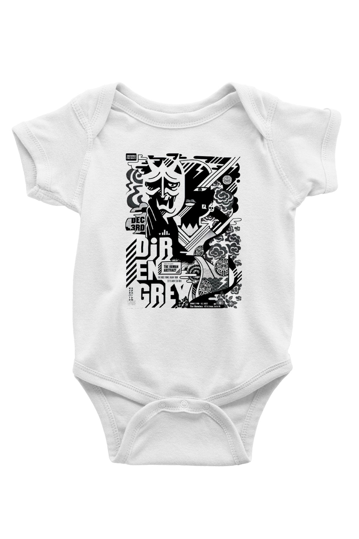 Dir En Grey Baskılı Beyaz Unisex Bebek Body - Zıbın