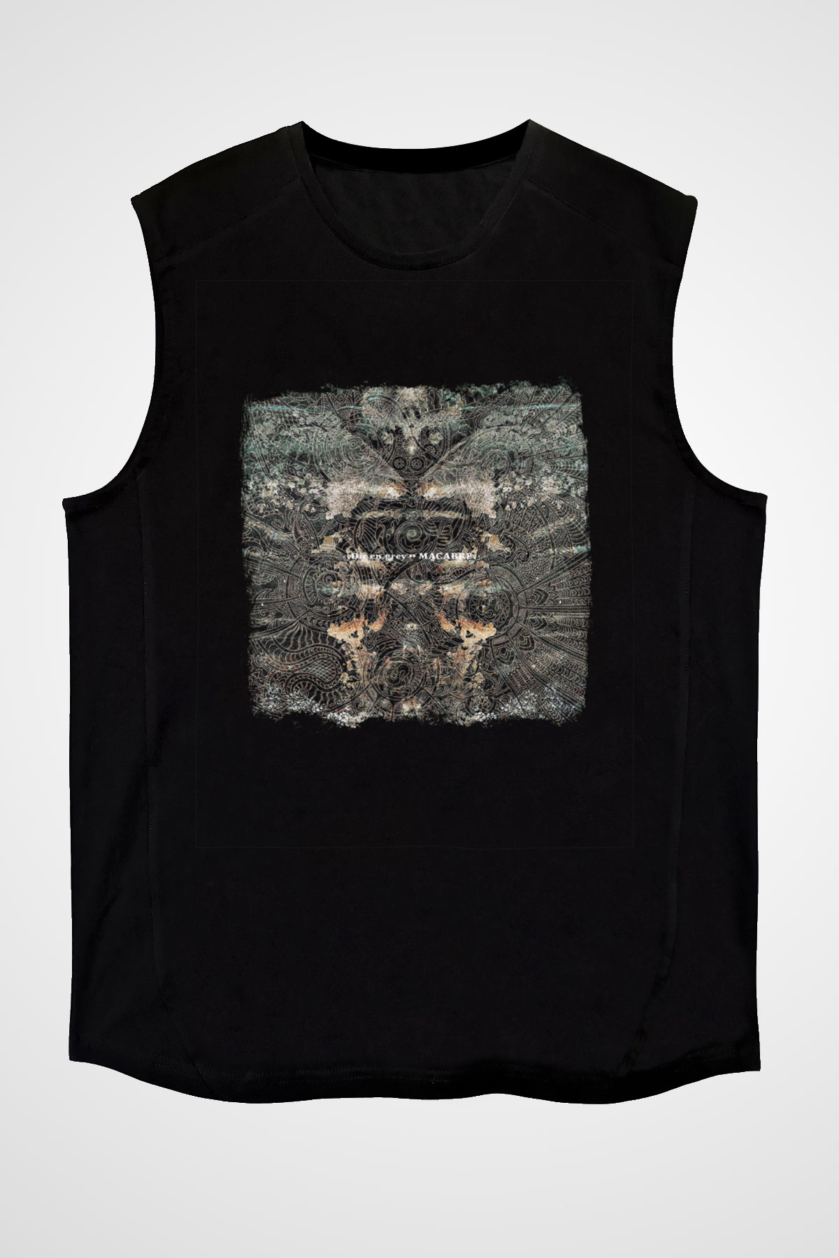 Dir En Grey Baskılı Unisex Siyah Kolsuz Tişört