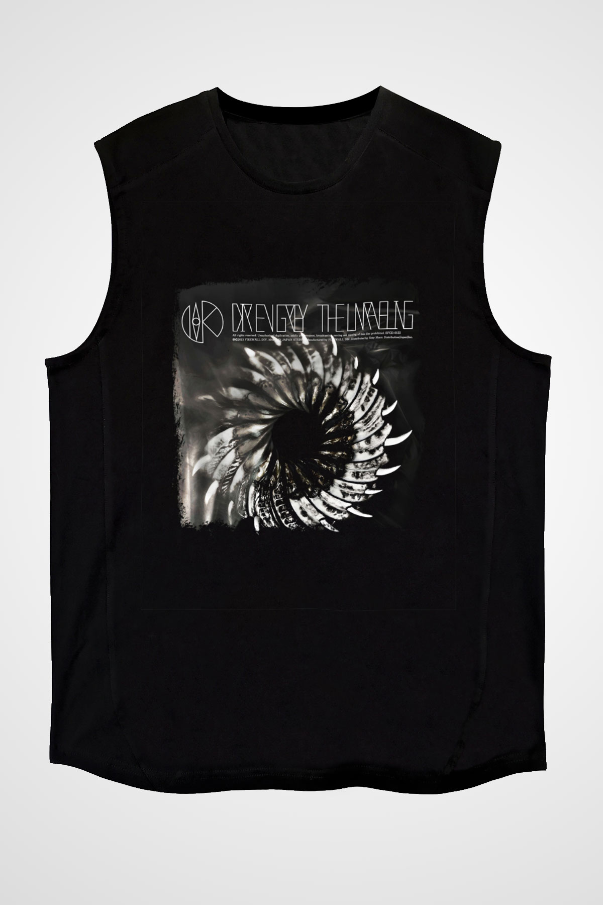 Dir En Grey Baskılı Unisex Siyah Kolsuz Tişört
