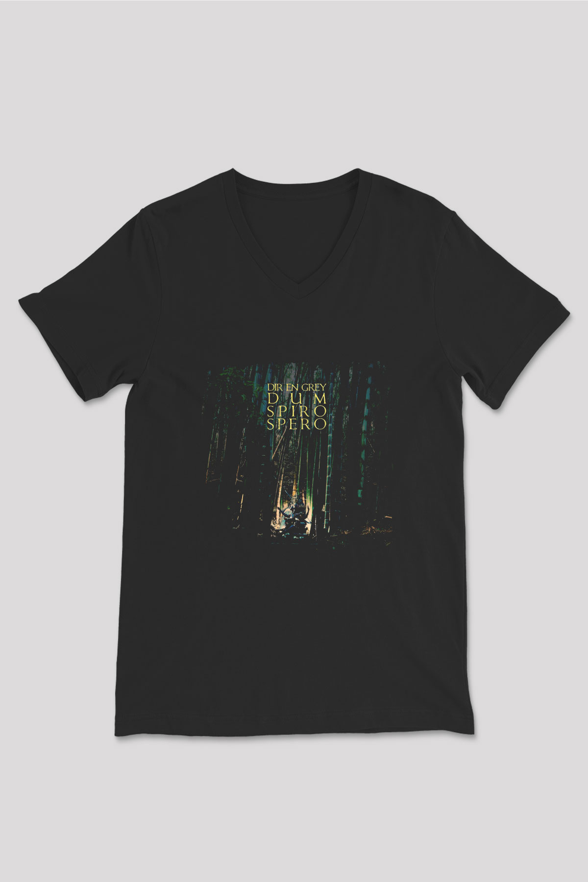 Dir En Grey Baskılı Unisex Siyah V Yaka Tişört