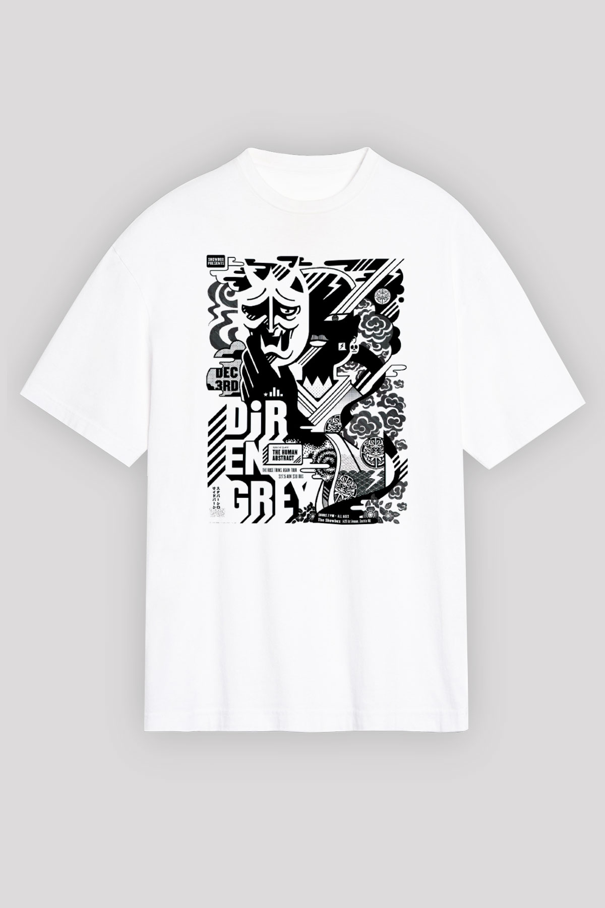 Dir En Grey Beyaz Unisex Oversize Tişört T-Shirt