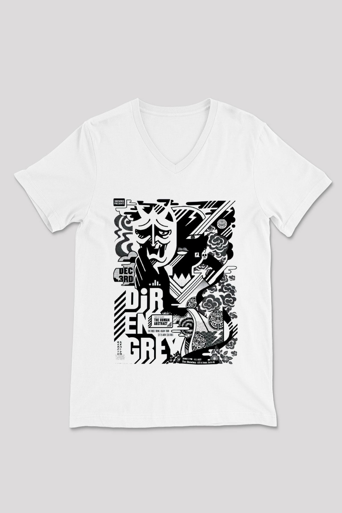 Dir En Grey Beyaz Unisex V Yaka Tişört T-Shirt