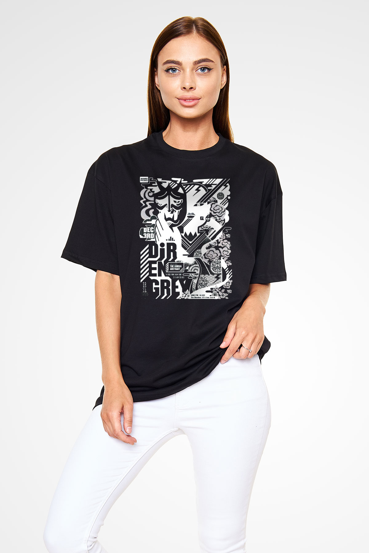 Dir En Grey Siyah Unisex Oversize Tişört T-Shirt