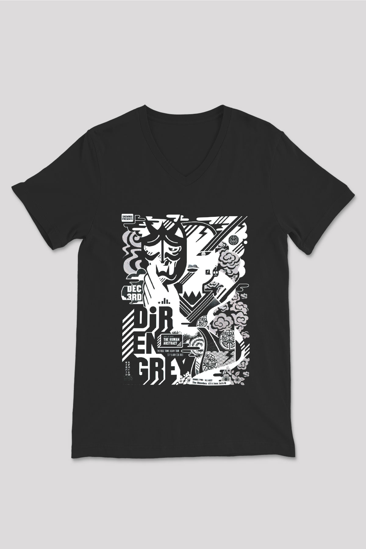 Dir En Grey Siyah Unisex V Yaka Tişört T-Shirt