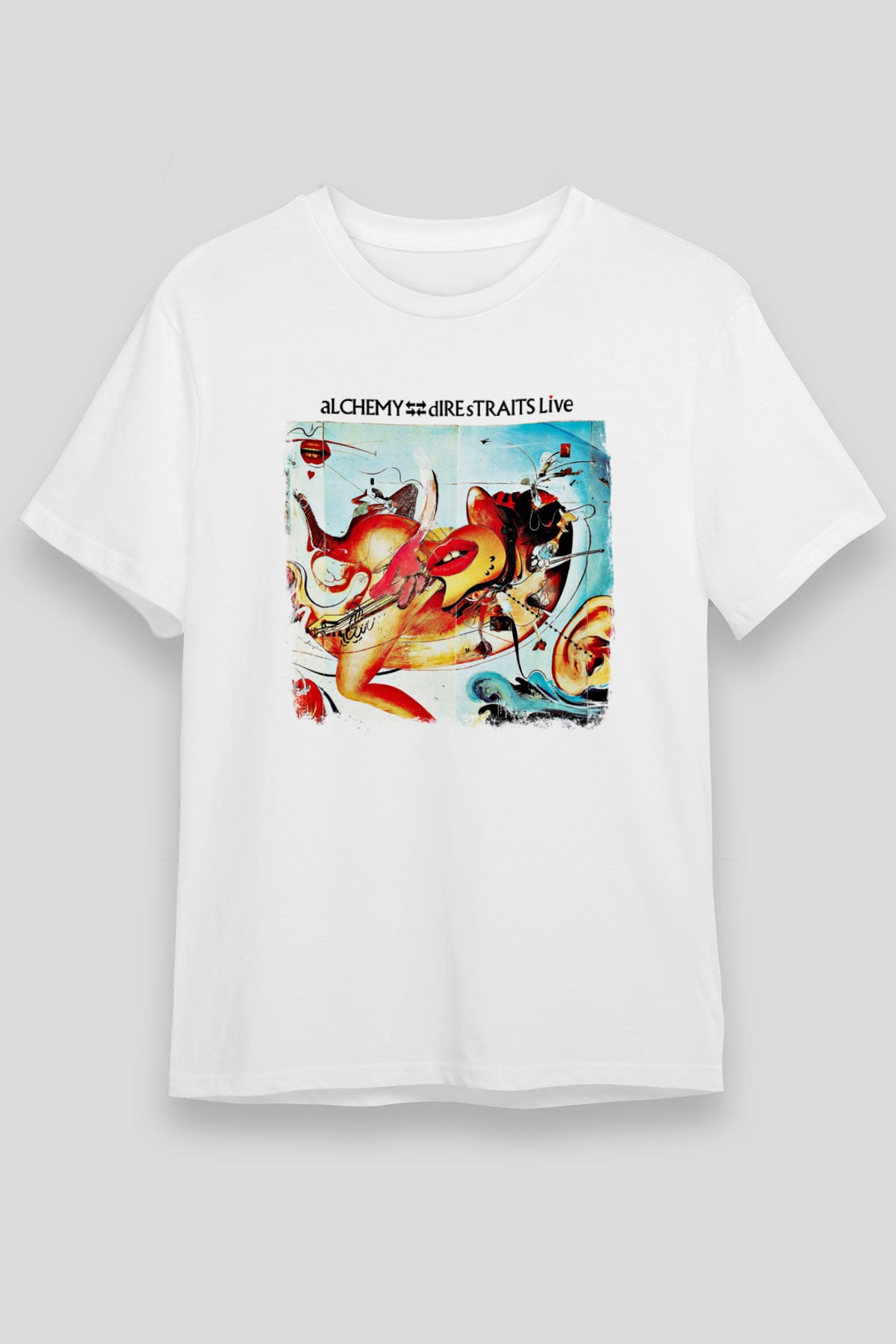 Dire Straits Baskılı Unisex Beyaz Tişört