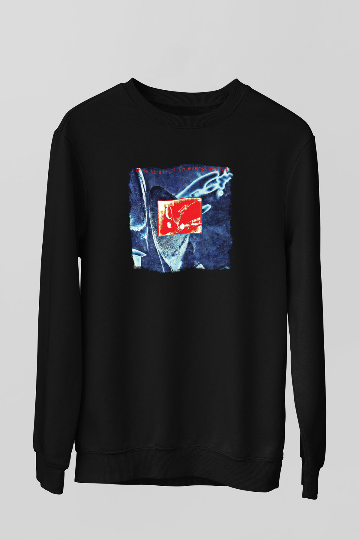 Dire Straits Baskılı Unisex Siyah Sweatshirt