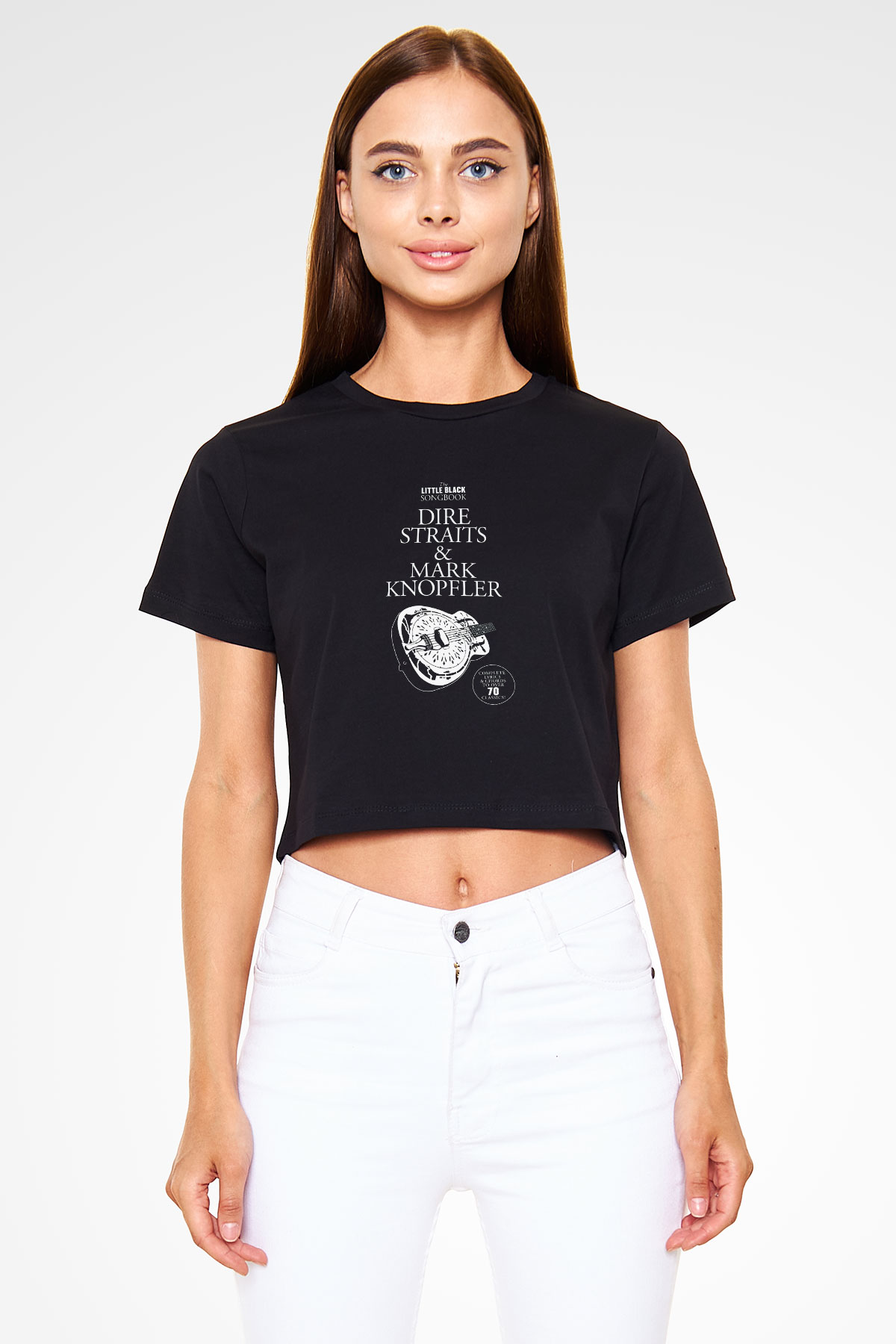 Dire Straits Siyah Crop Top Tişört