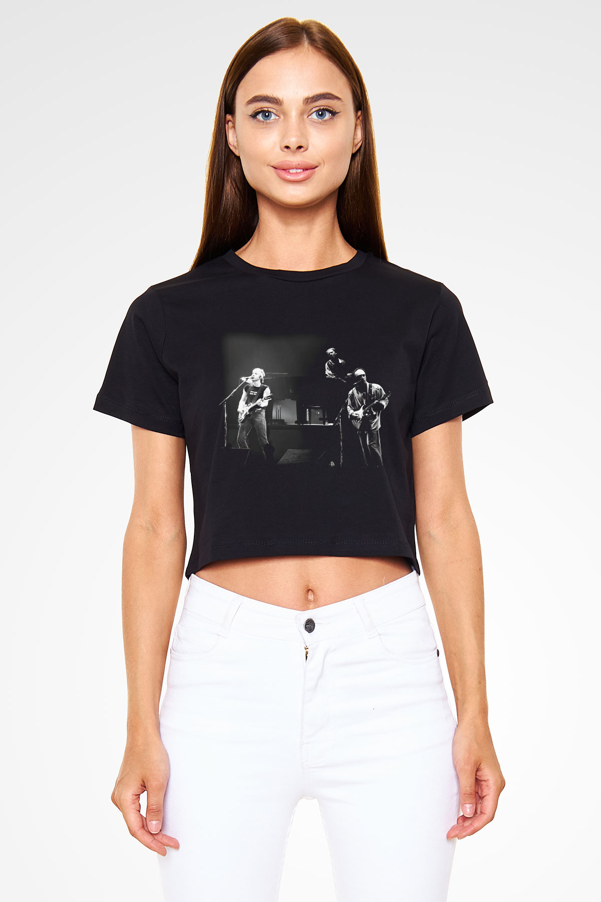 Dire Straits Siyah Crop Top Tişört