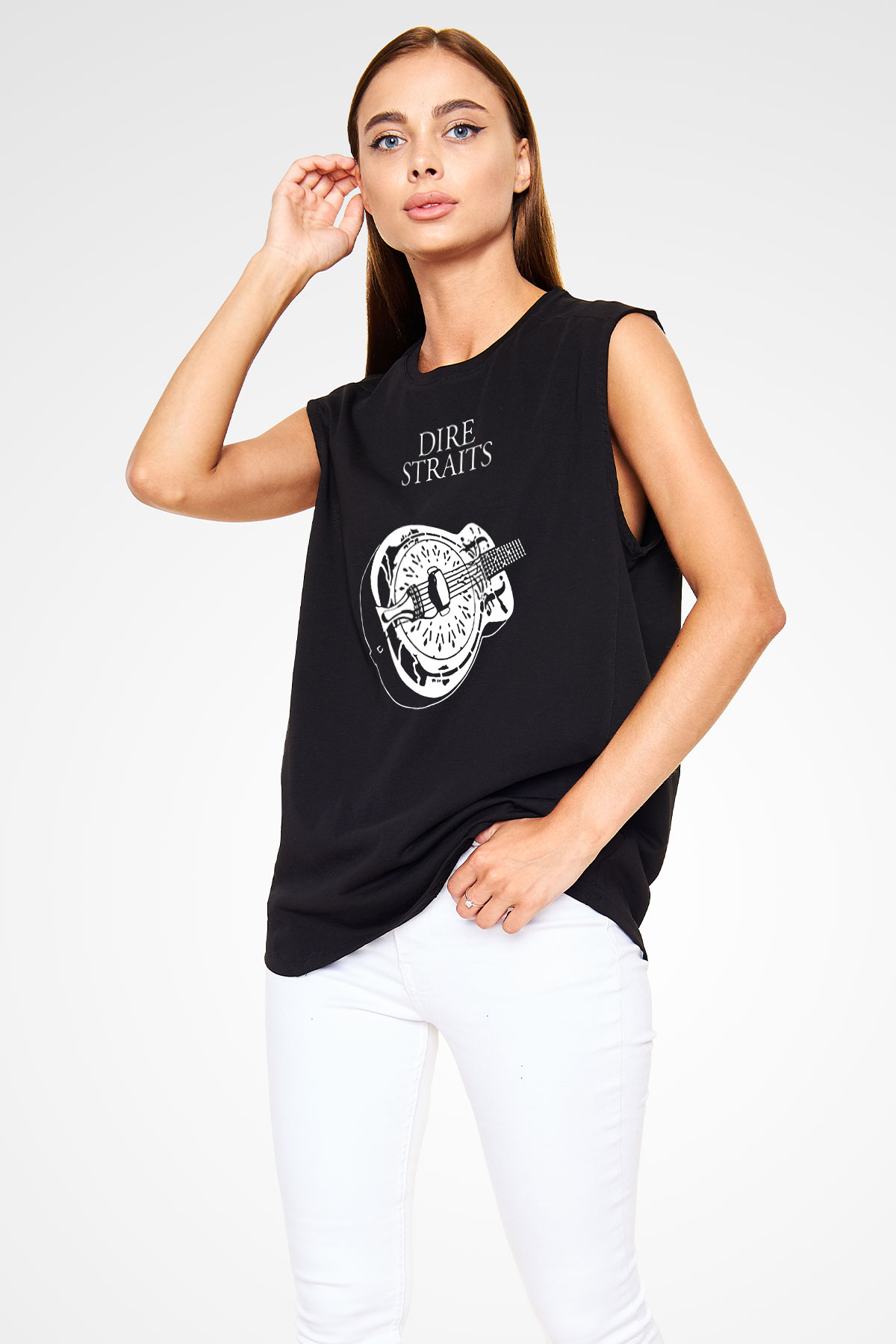 Dire Straits Siyah Unisex Kolsuz Tişört