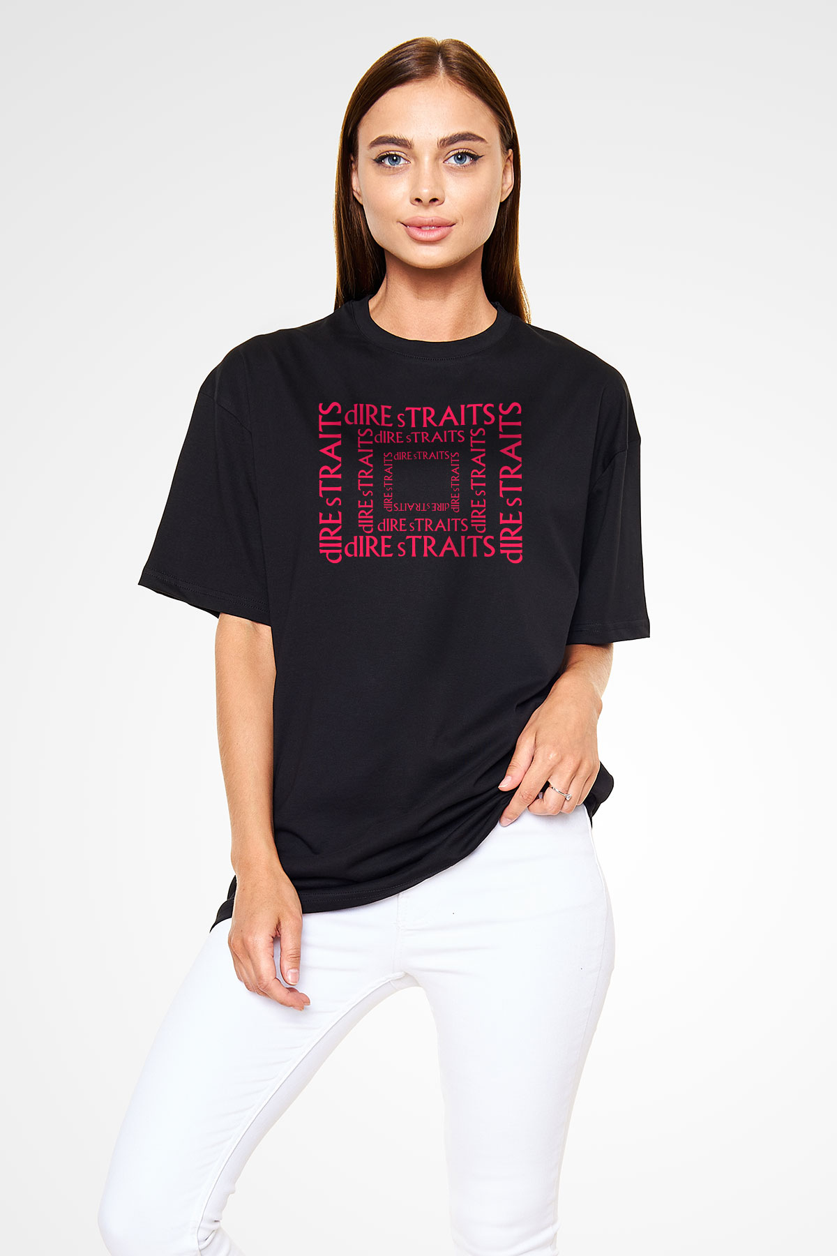 Dire Straits Siyah Unisex Oversize Tişört T-Shirt