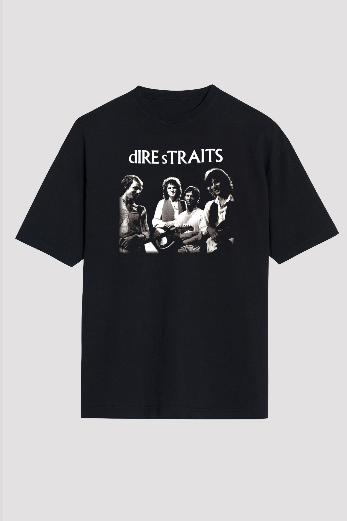 Dire Straits Siyah Unisex Oversize Tişört T-Shirt