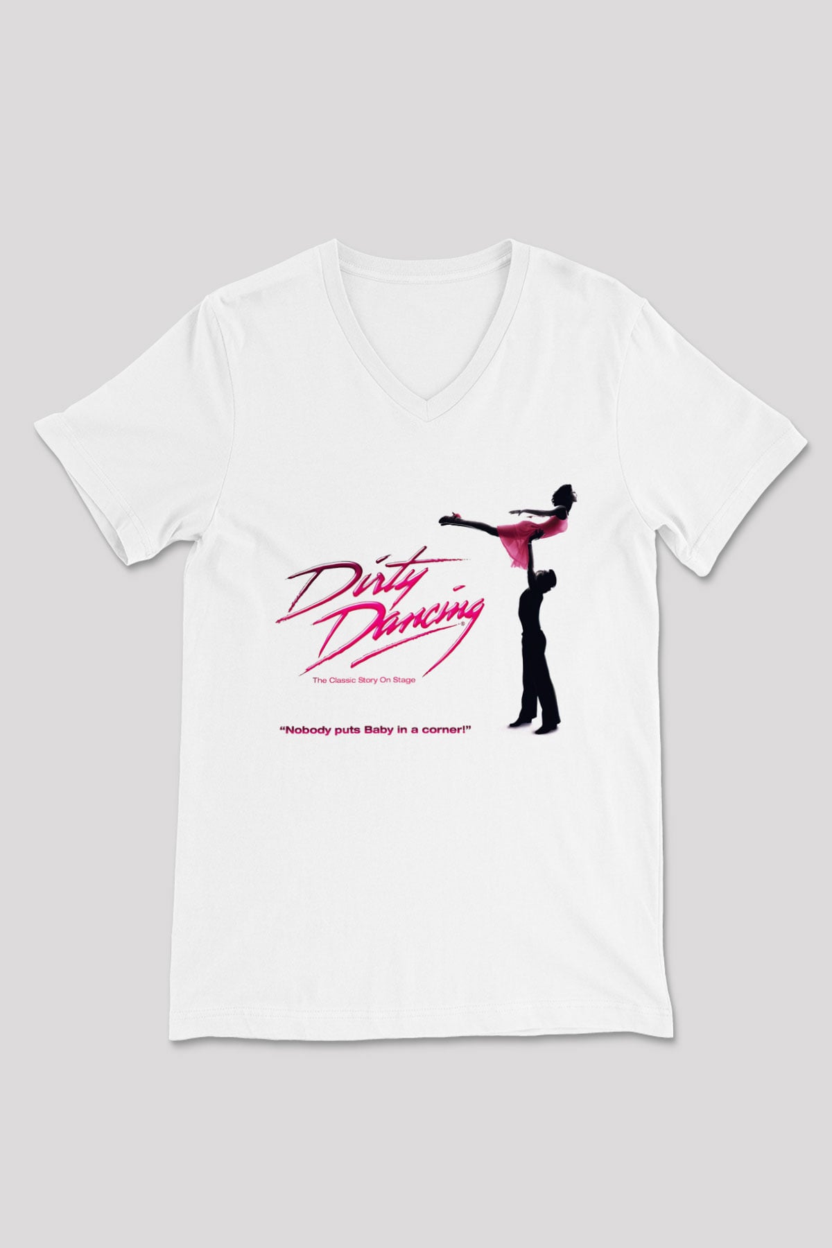 Dirty Dancing Beyaz Unisex V Yaka Tişört