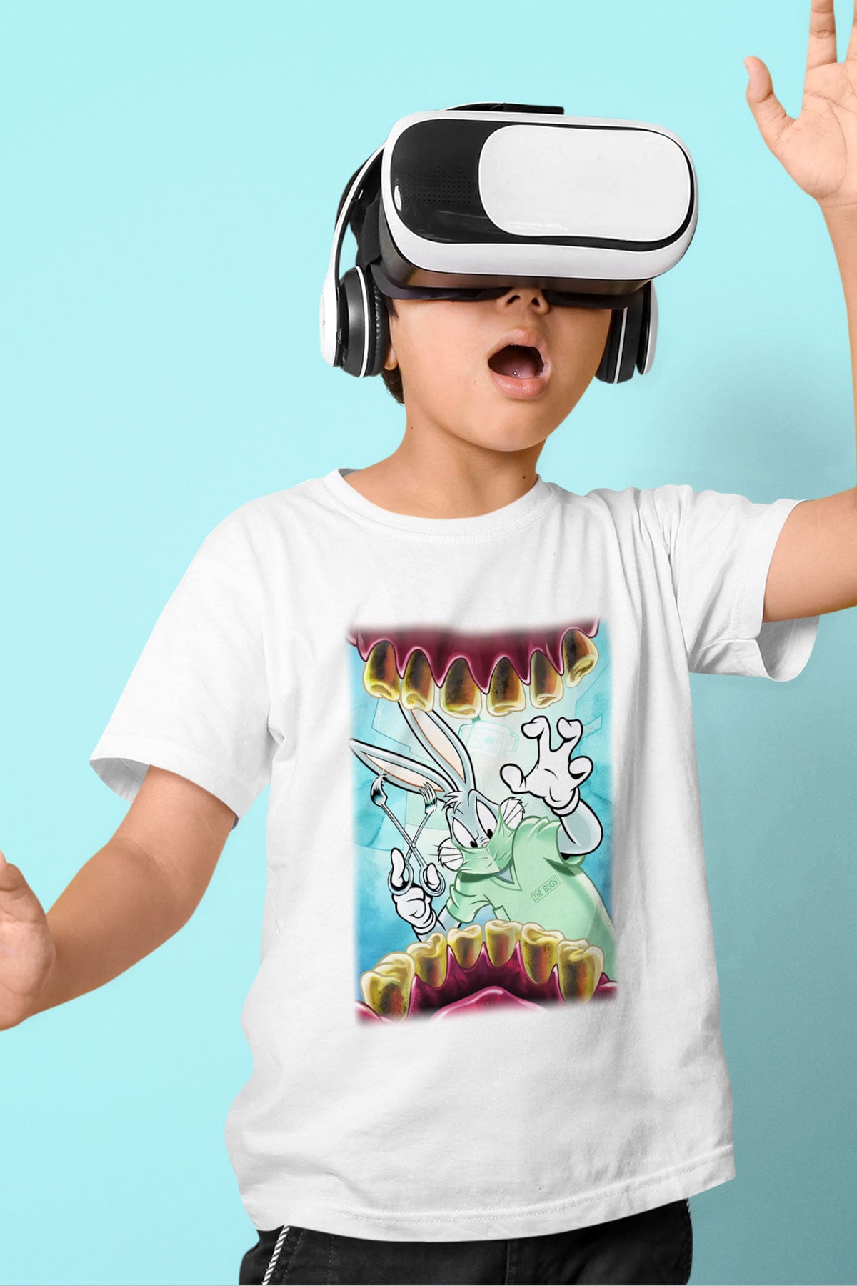 Diş hekimi Baskılı Beyaz Unisex Çocuk Tişört