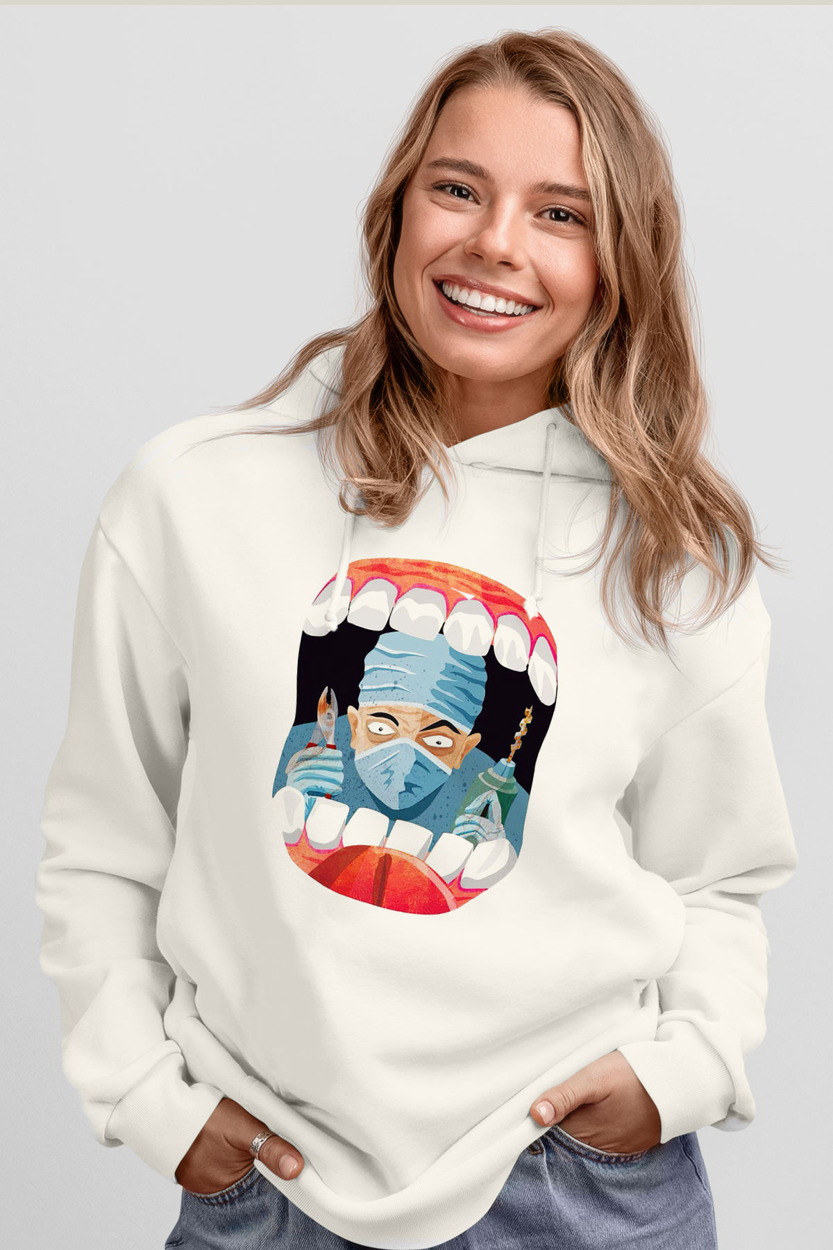 Diş hekimi Beyaz Unisex Hoodie