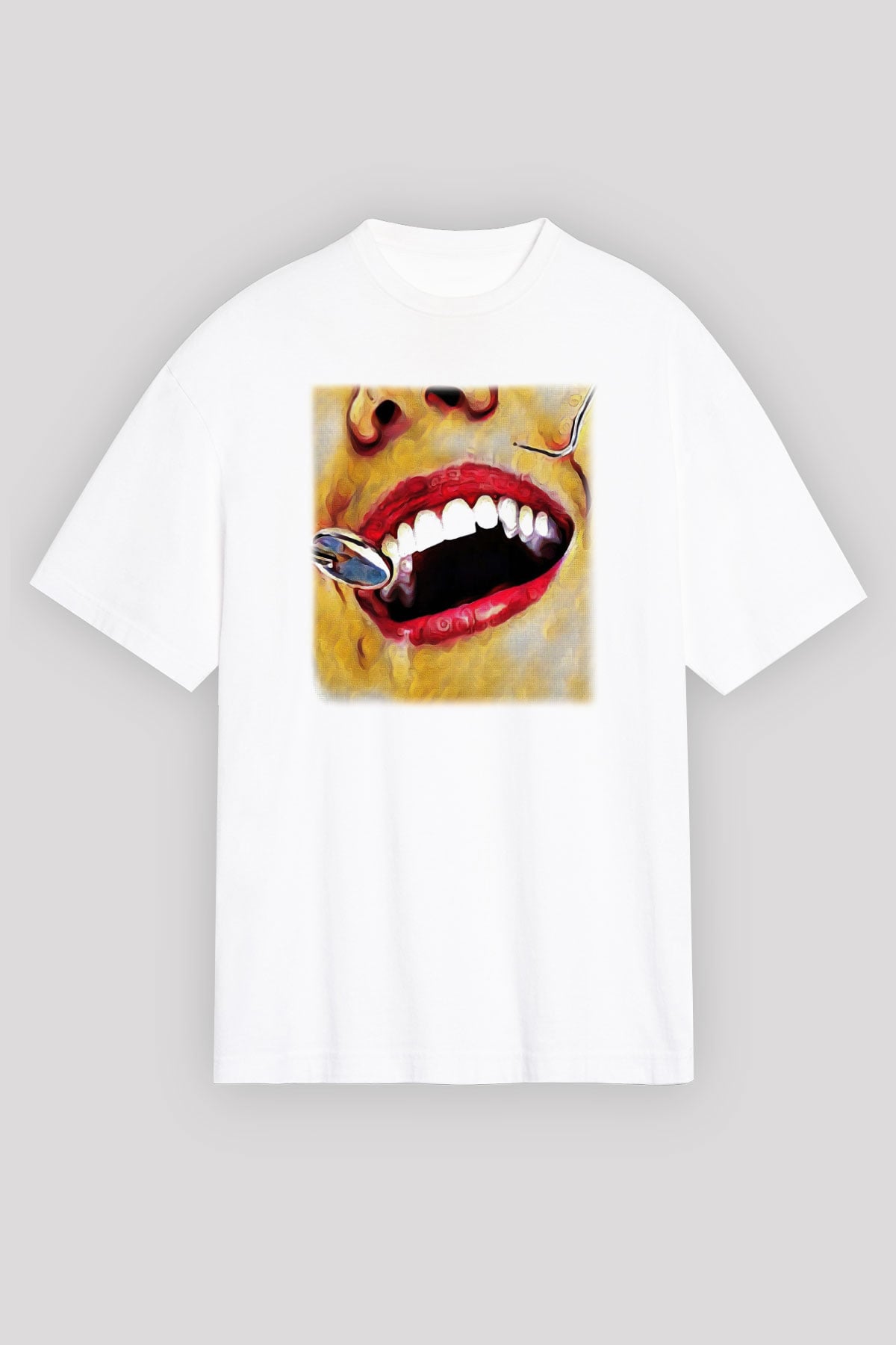 Diş hekimi Beyaz Unisex Oversize Tişört T-Shirt