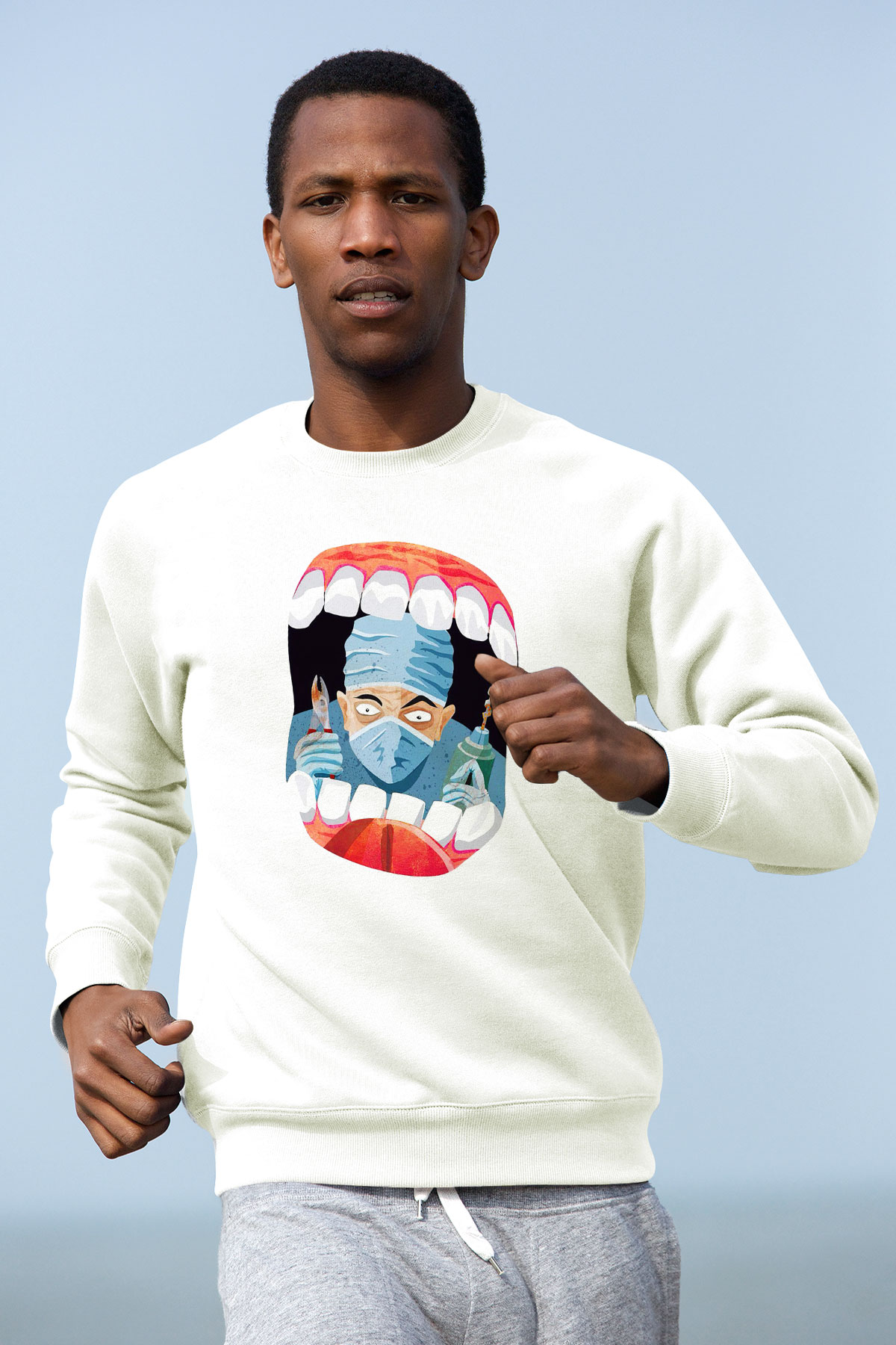 Diş hekimi Beyaz Unisex Sweatshirt