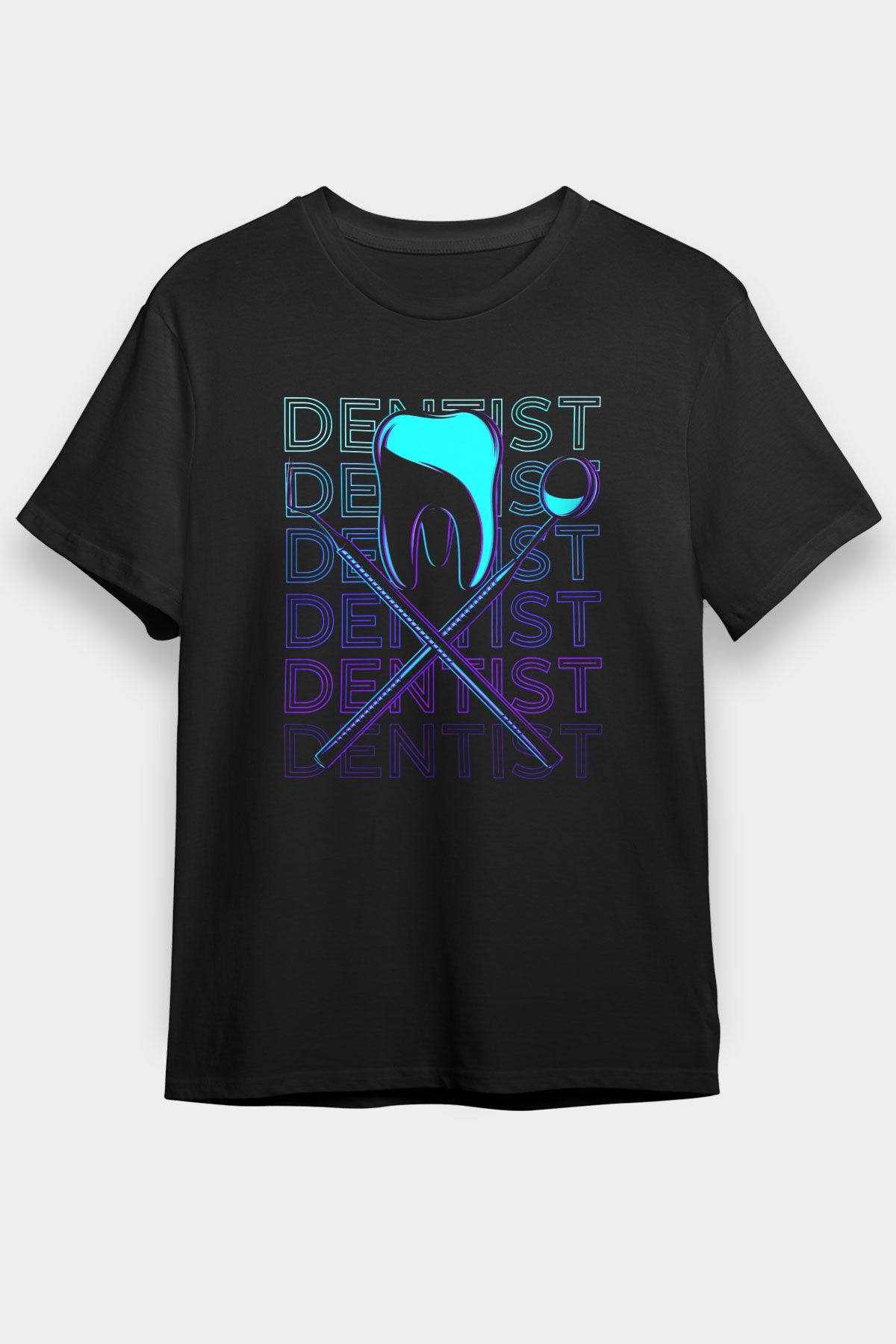 Diş Hekimi Siyah Unisex Tişört T-Shirt - TişörtFabrikası