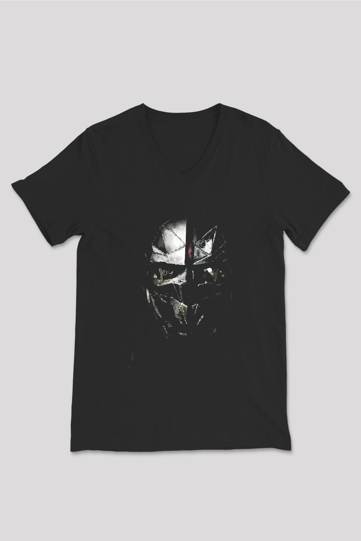Dishonored 2 Siyah Unisex V Yaka Tişört T-Shirt