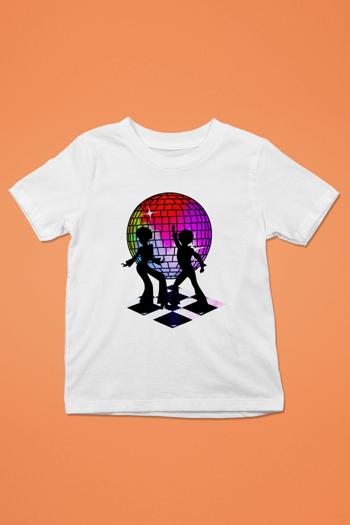 Disko Beyaz Unisex Çocuk Tişört