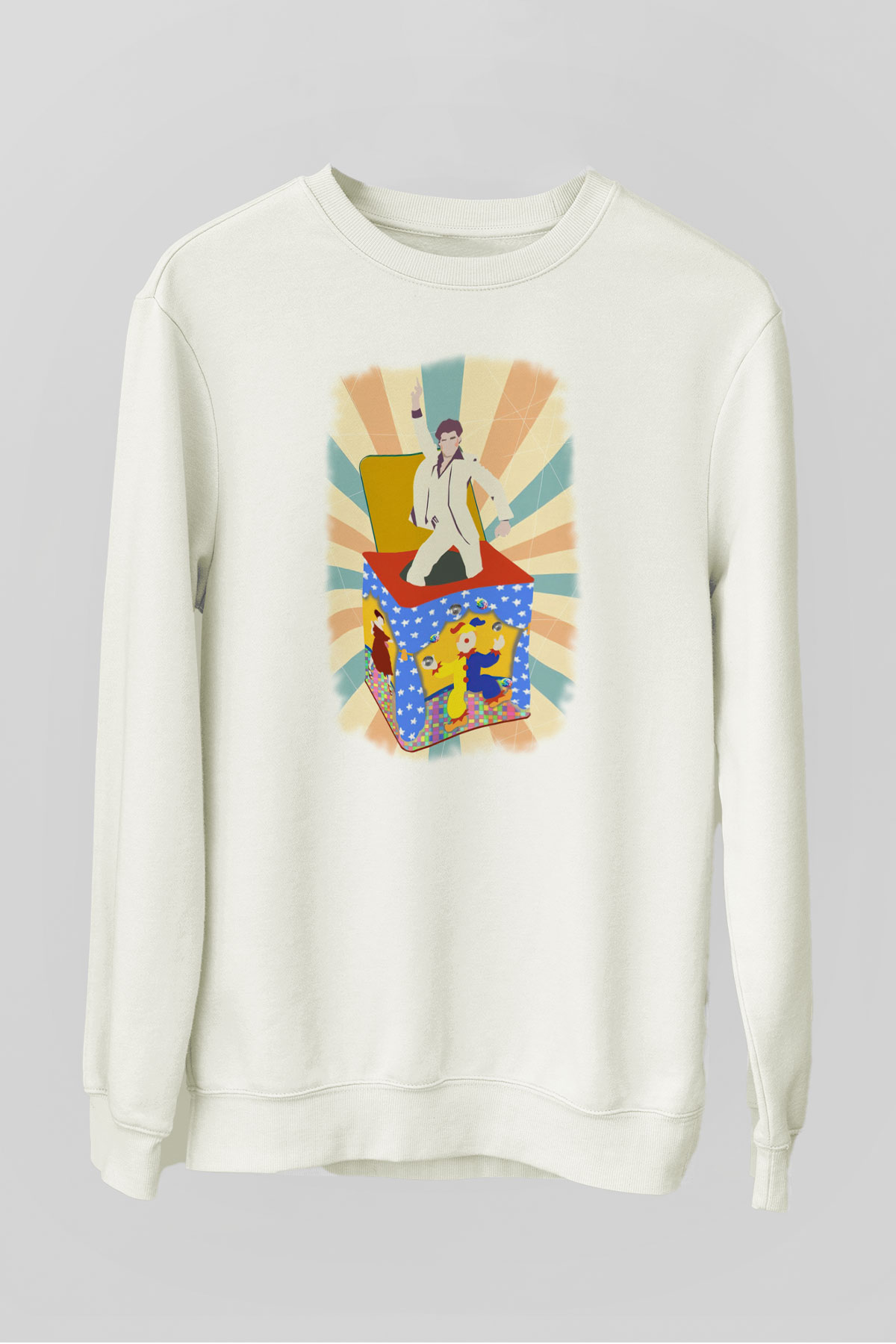 Disko Beyaz Unisex Sweatshirt