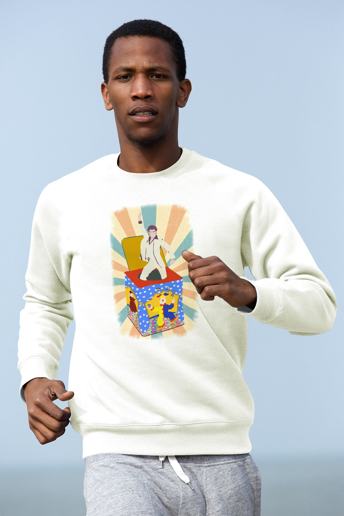 Disko Beyaz Unisex Sweatshirt