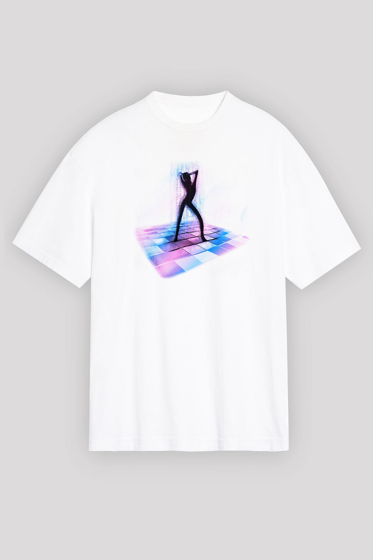 Disko Beyaz Oversize Tişört Oversize T-shirt - TişörtFabrikası