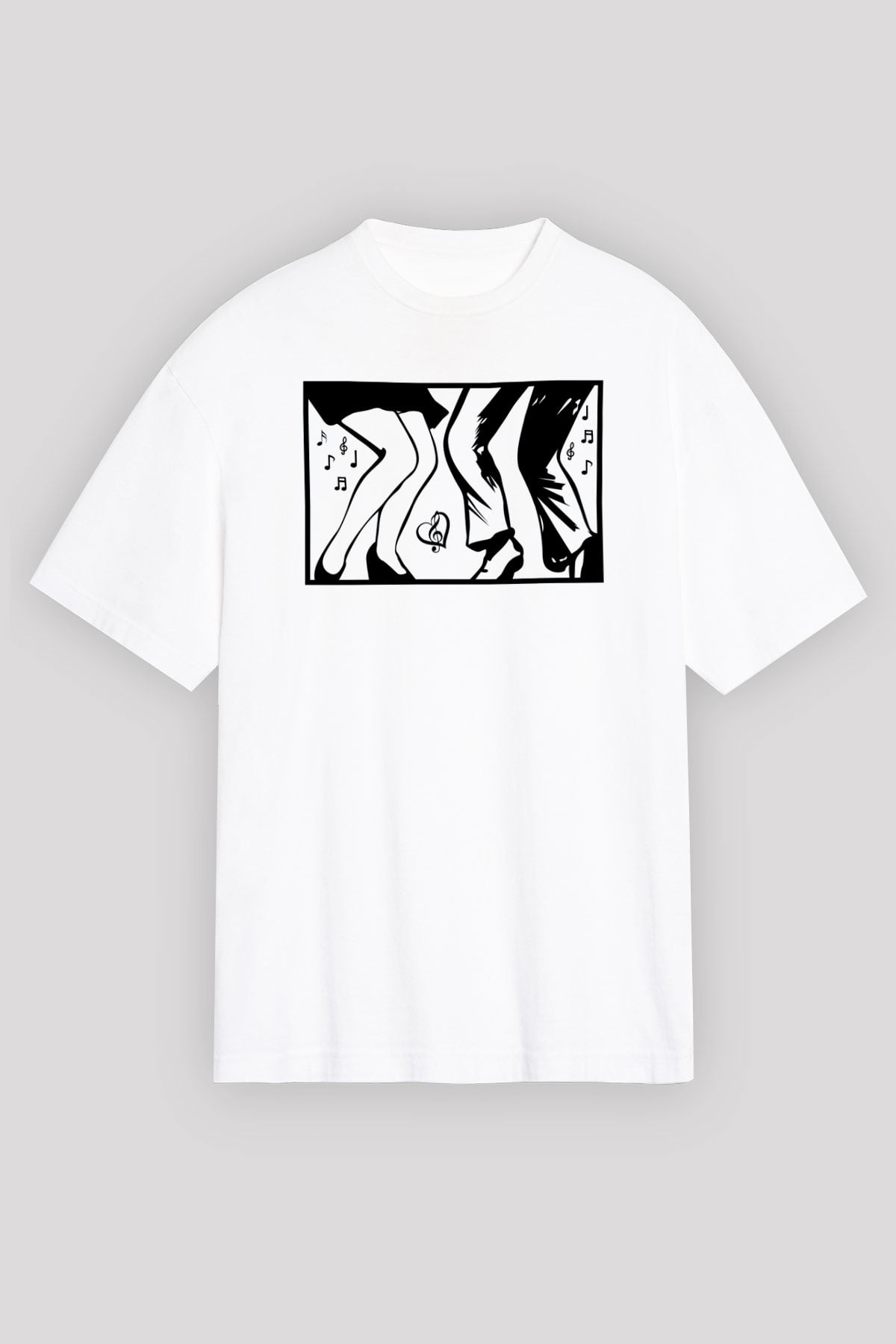 Disko Beyaz Oversize Tişört Oversize T-shirt - TişörtFabrikası