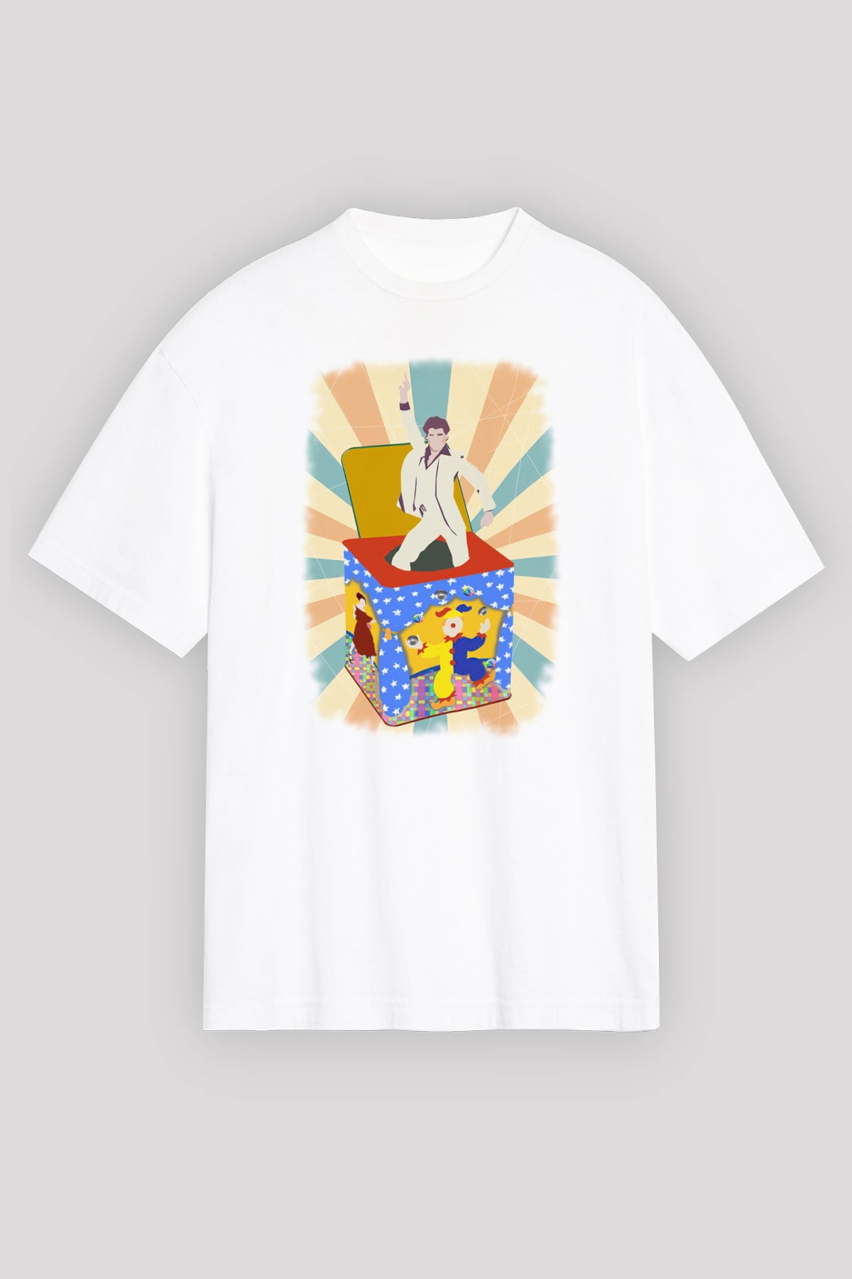 Disko Beyaz Oversize Tişört Oversize T-shirt - TişörtFabrikası