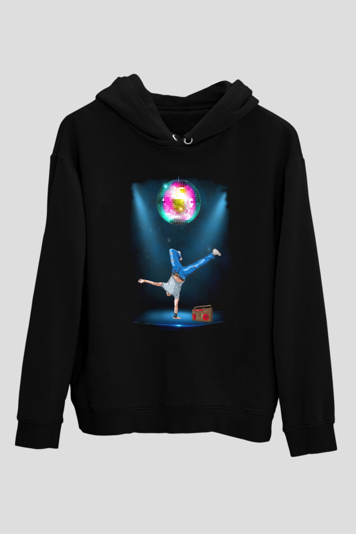 Disko Siyah Unisex Hoodie