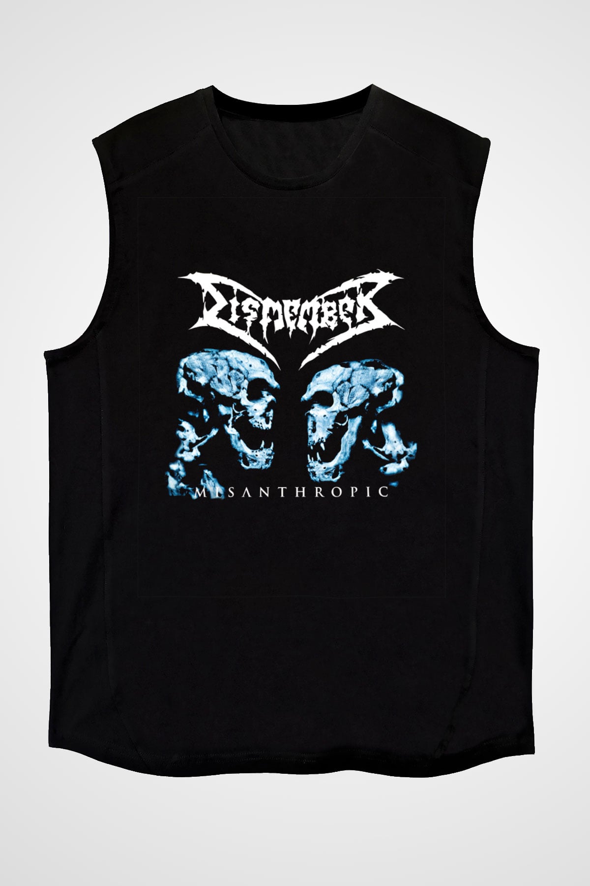 Dismember Baskılı Unisex Siyah Kolsuz Tişört