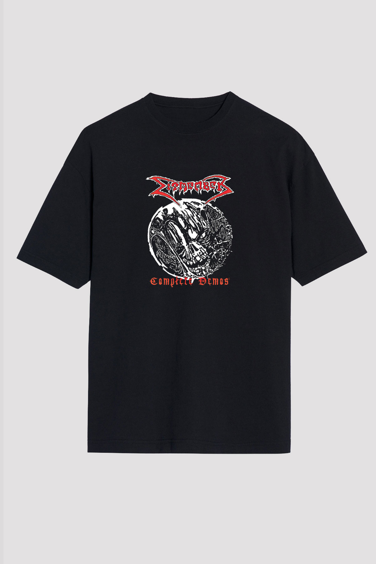 Dismember Baskılı Unisex Siyah Oversize Tişört