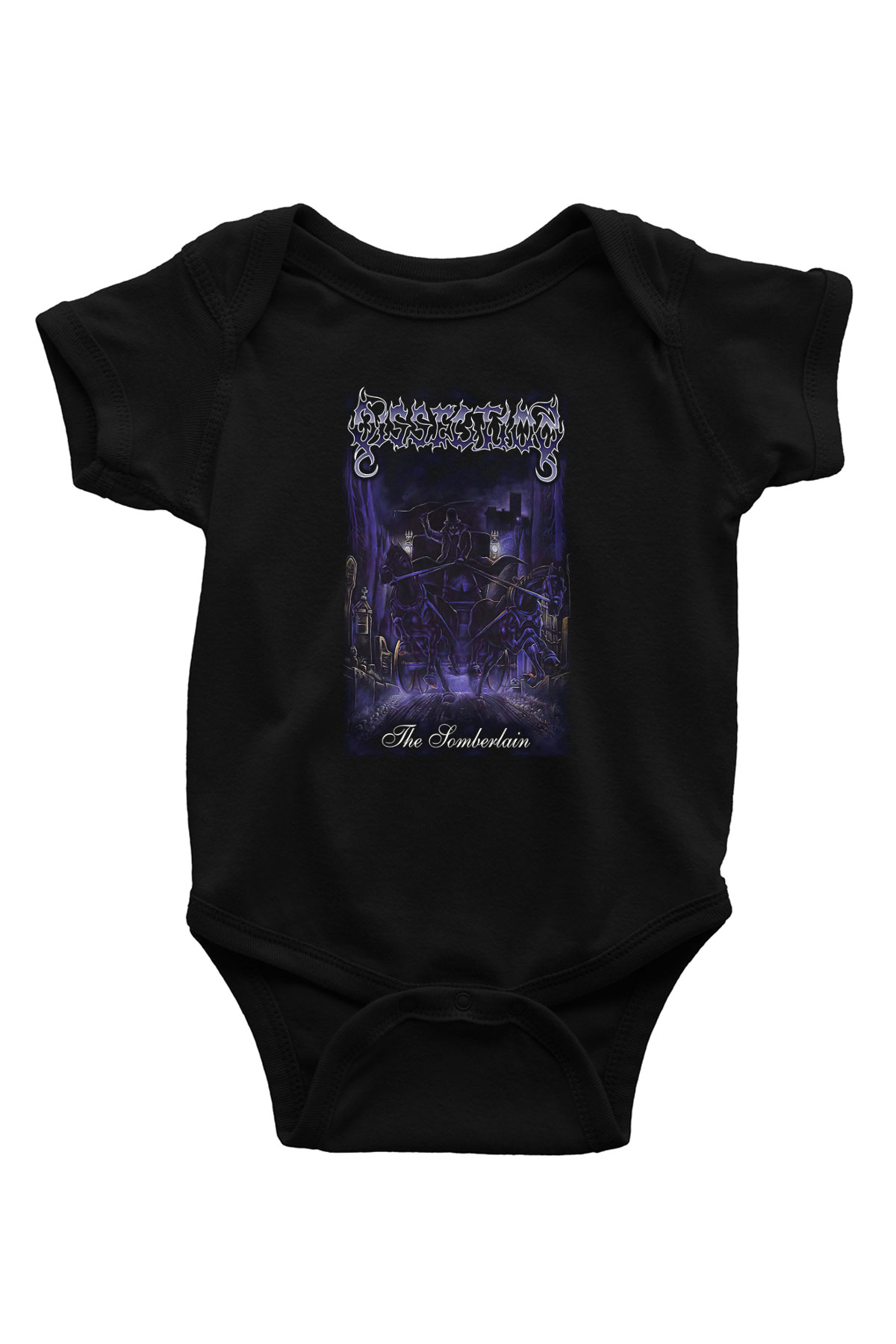 Dissection Baskılı Unisex Siyah Bebek Body - Zıbın