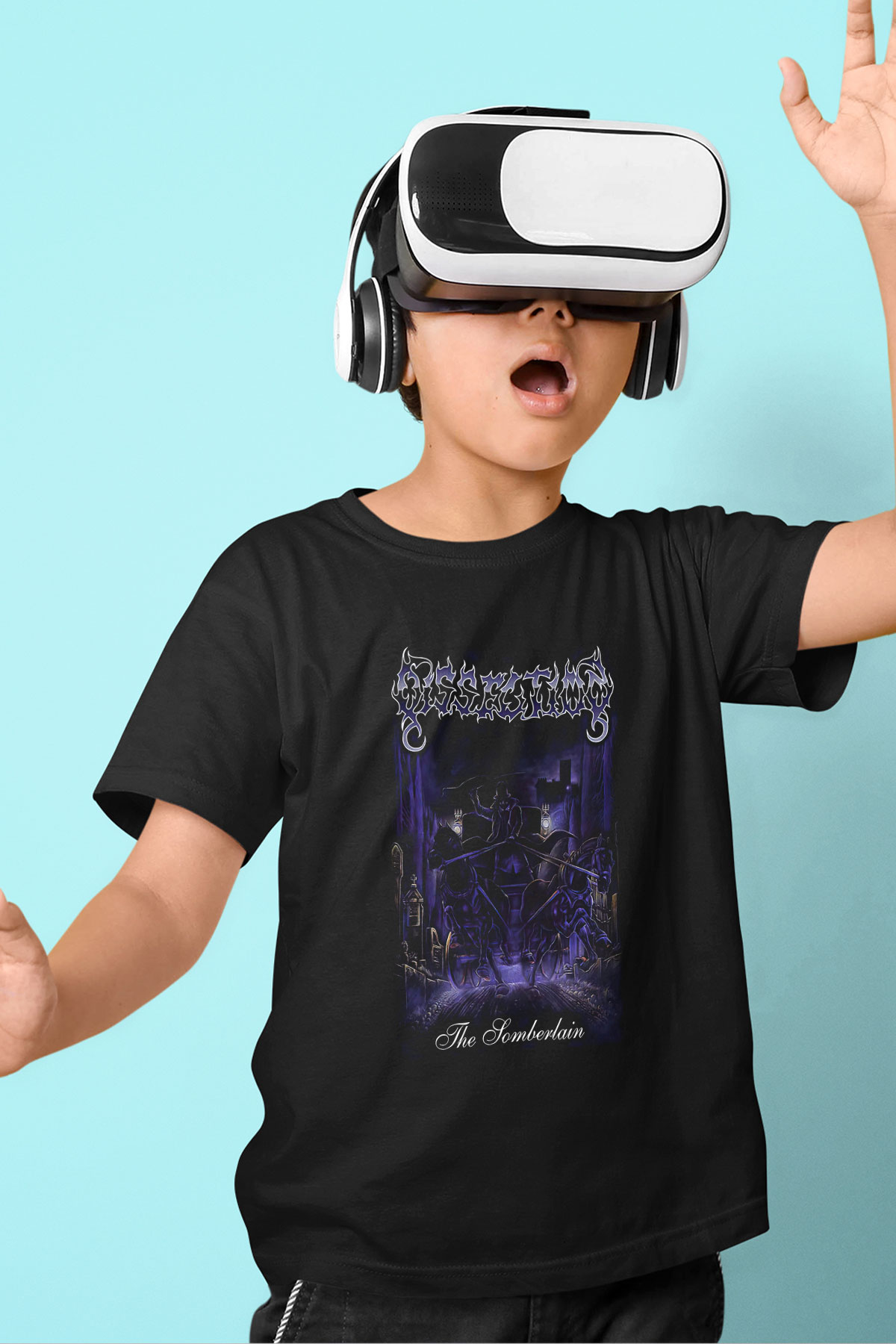 Dissection Baskılı Unisex Siyah Çocuk Tişört - Tshirt
