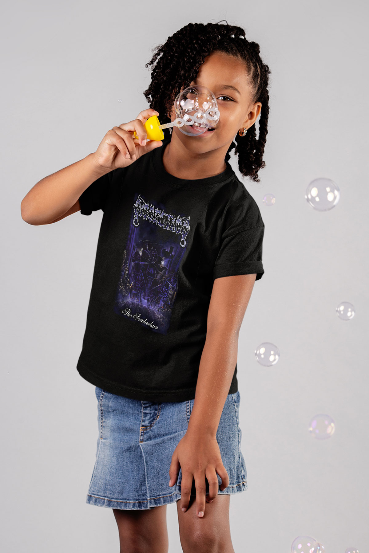 Dissection Baskılı Unisex Siyah Çocuk Tişört - Tshirt