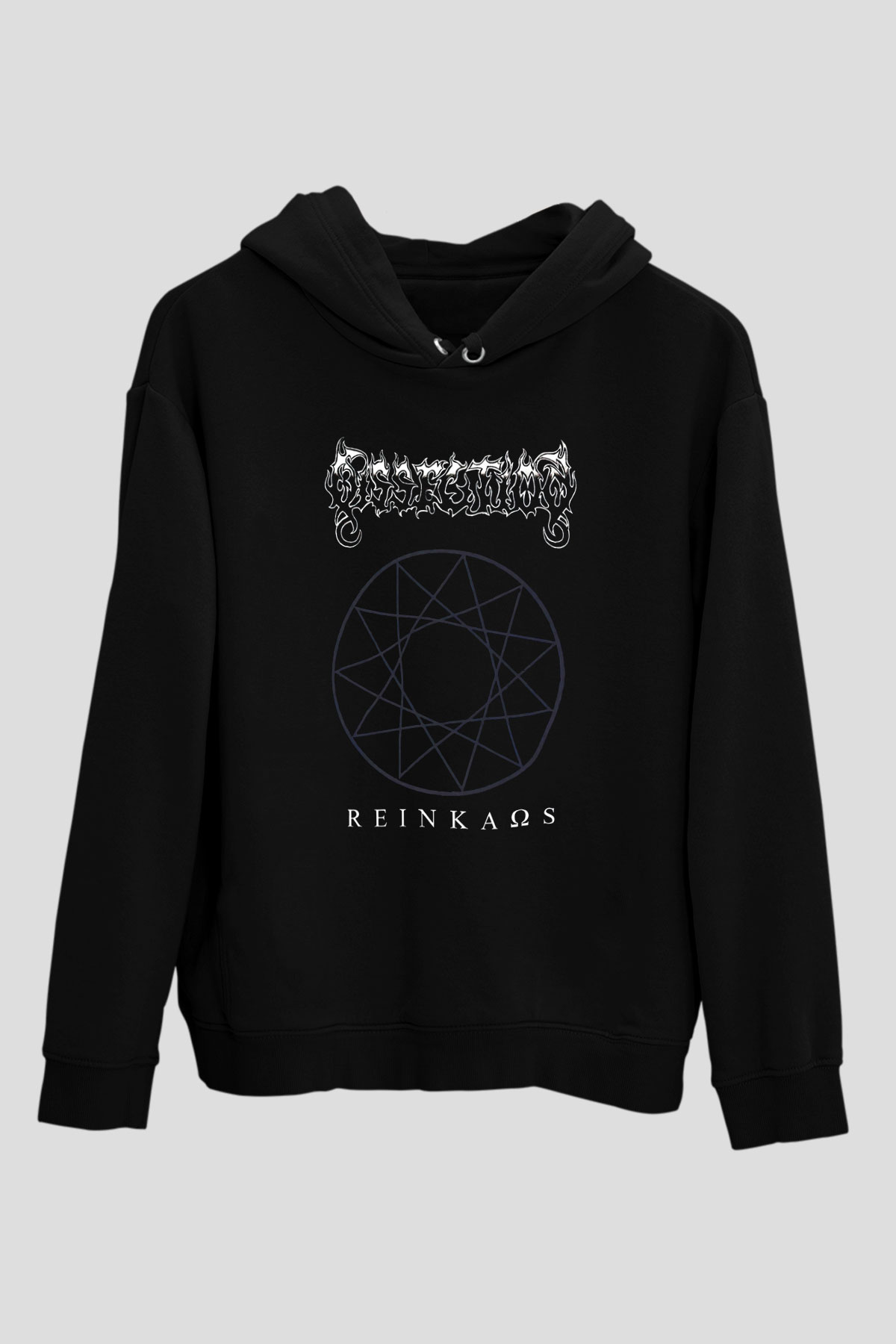 Dissection Baskılı Unisex Siyah Kapüşonlu Sweatshirt