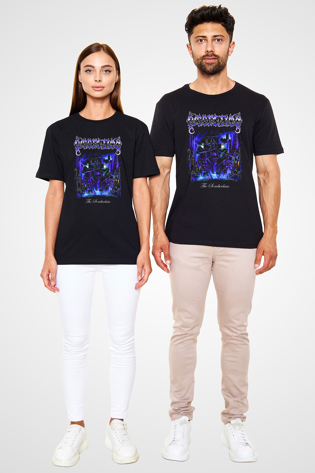 Dissection Baskılı Unisex Siyah Tişört - Tshirt