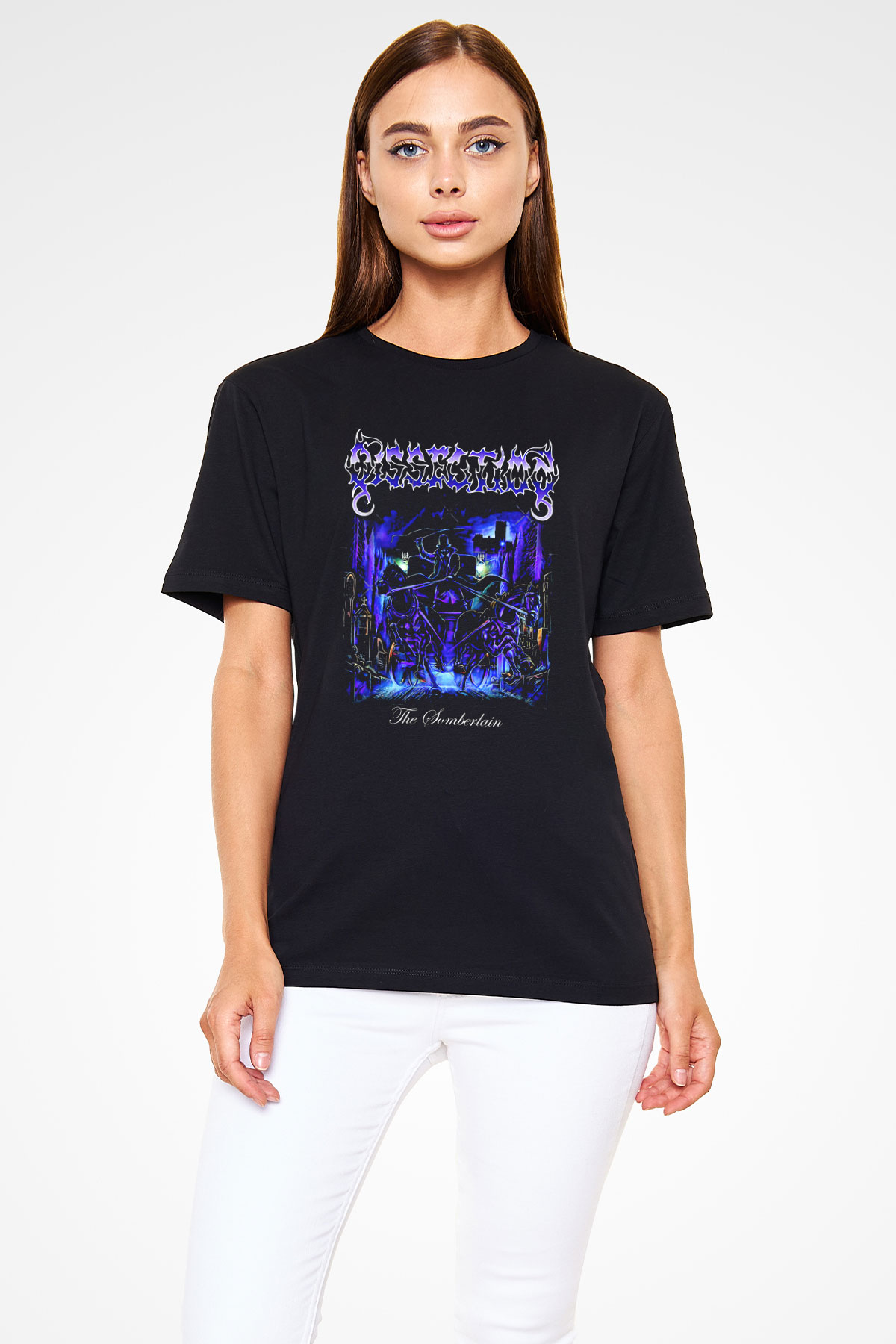 Dissection Baskılı Unisex Siyah Tişört - Tshirt