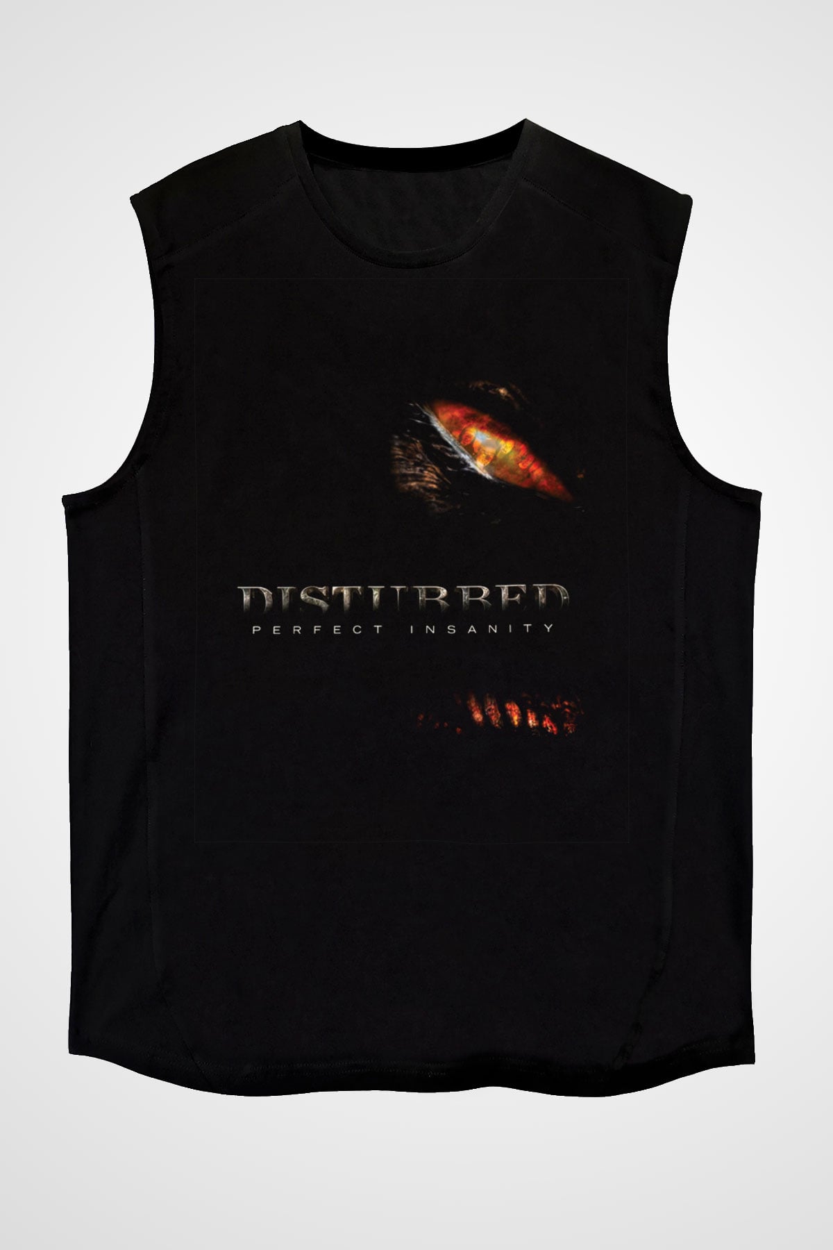 Disturbed Baskılı Unisex Siyah Kolsuz Tişört