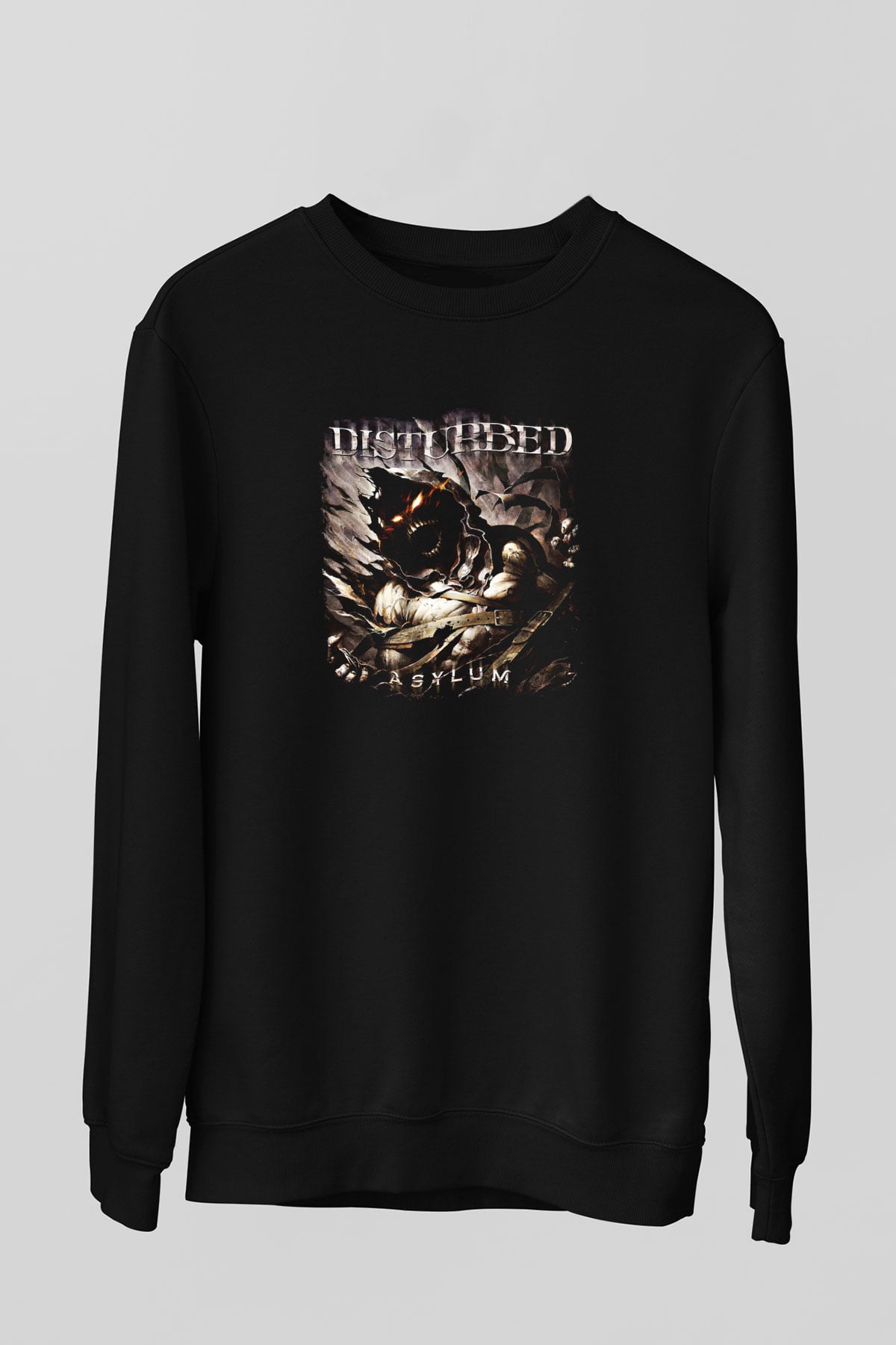 Disturbed Baskılı Unisex Siyah Sweatshirt