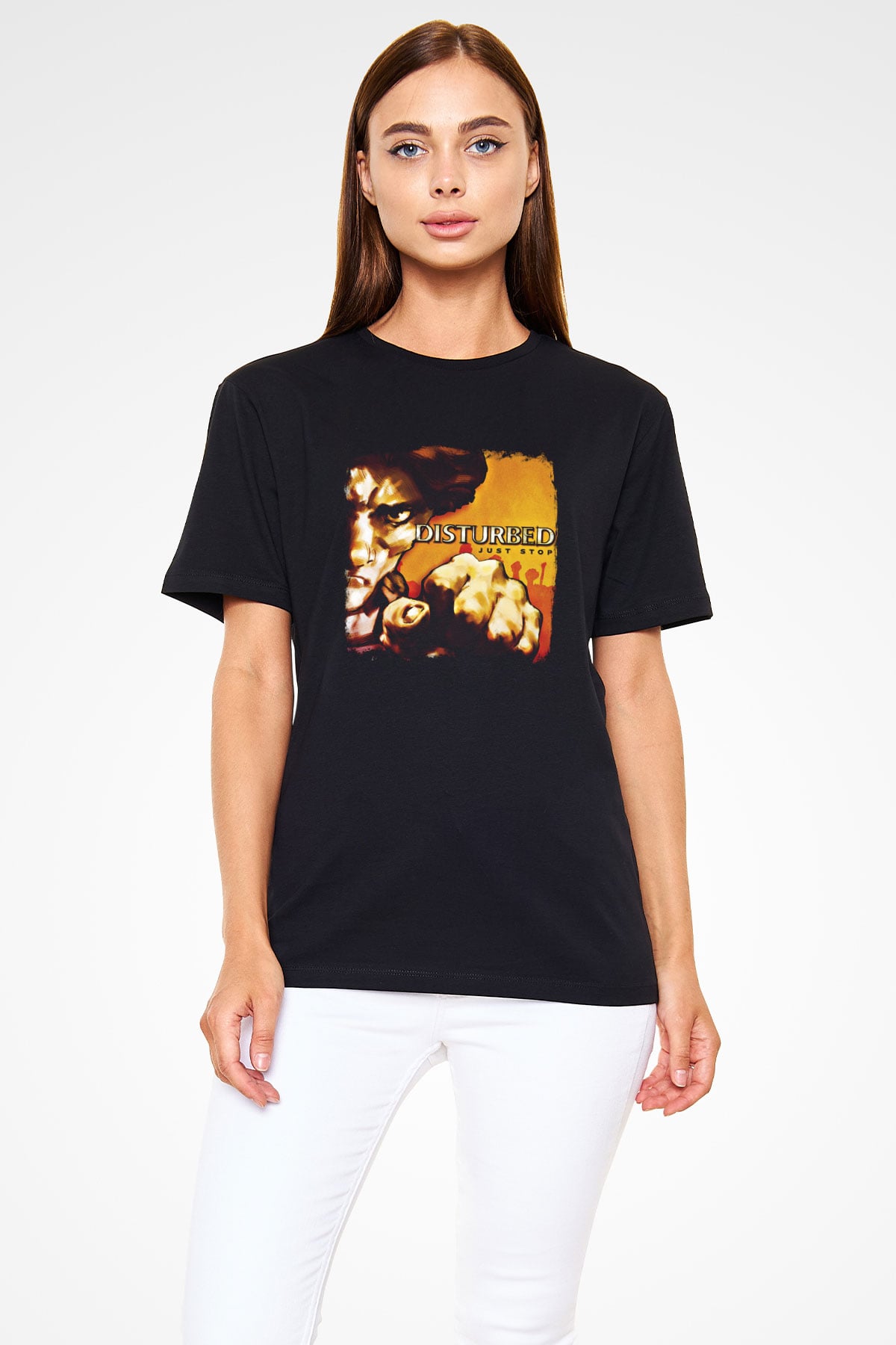 Disturbed Baskılı Unisex Siyah Tişört