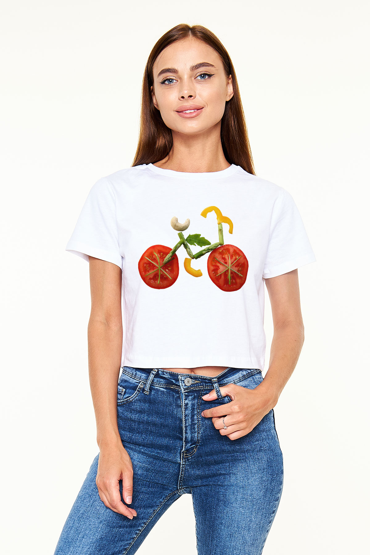 Diyetisyen Beyaz Croptop Tişört