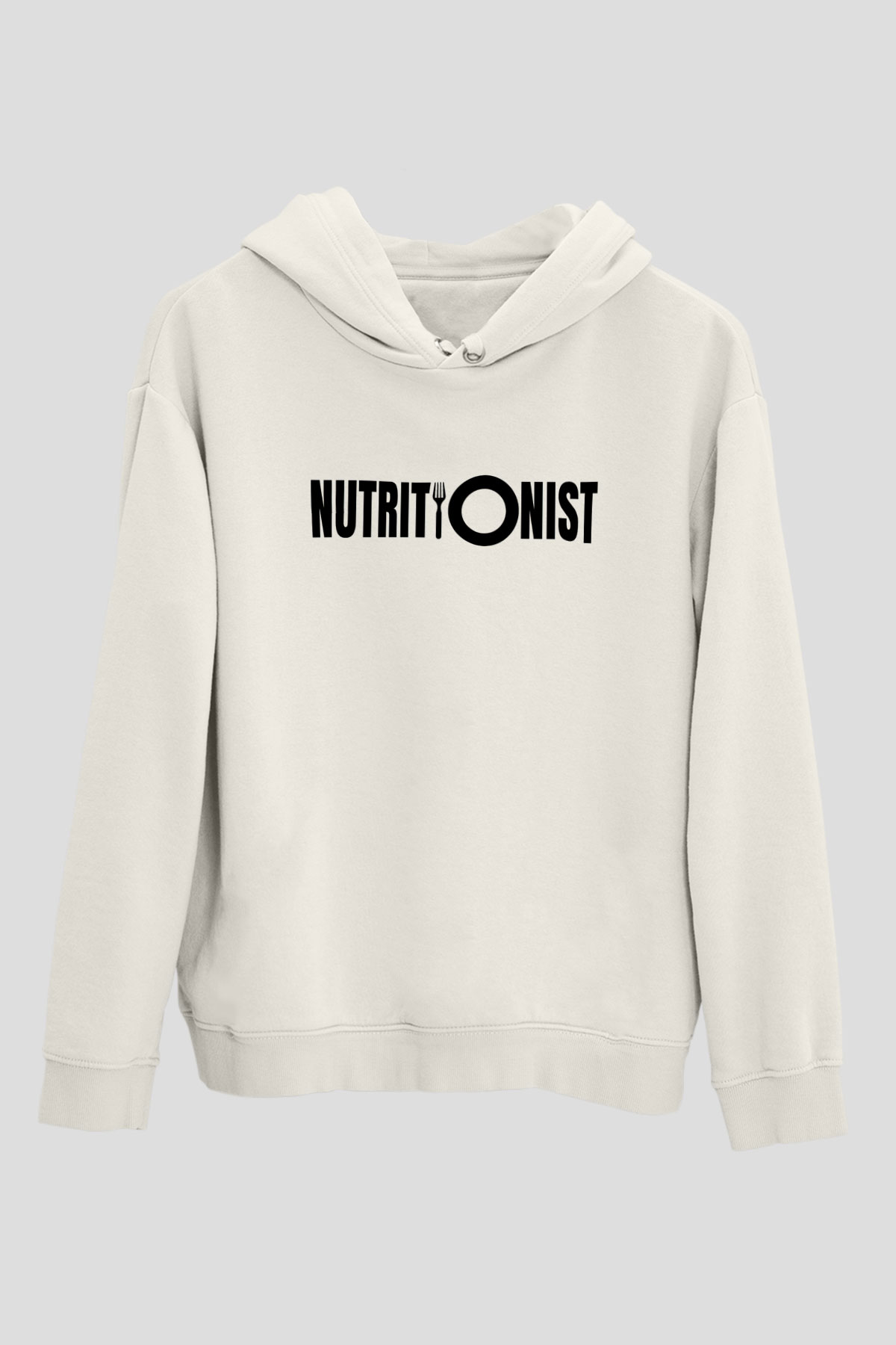 Diyetisyen Beyaz Unisex Kapüşonlu Sweatshirt
