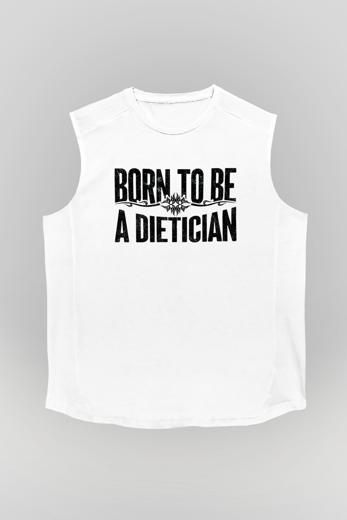 Diyetisyen Beyaz Unisex Kolsuz Tişört