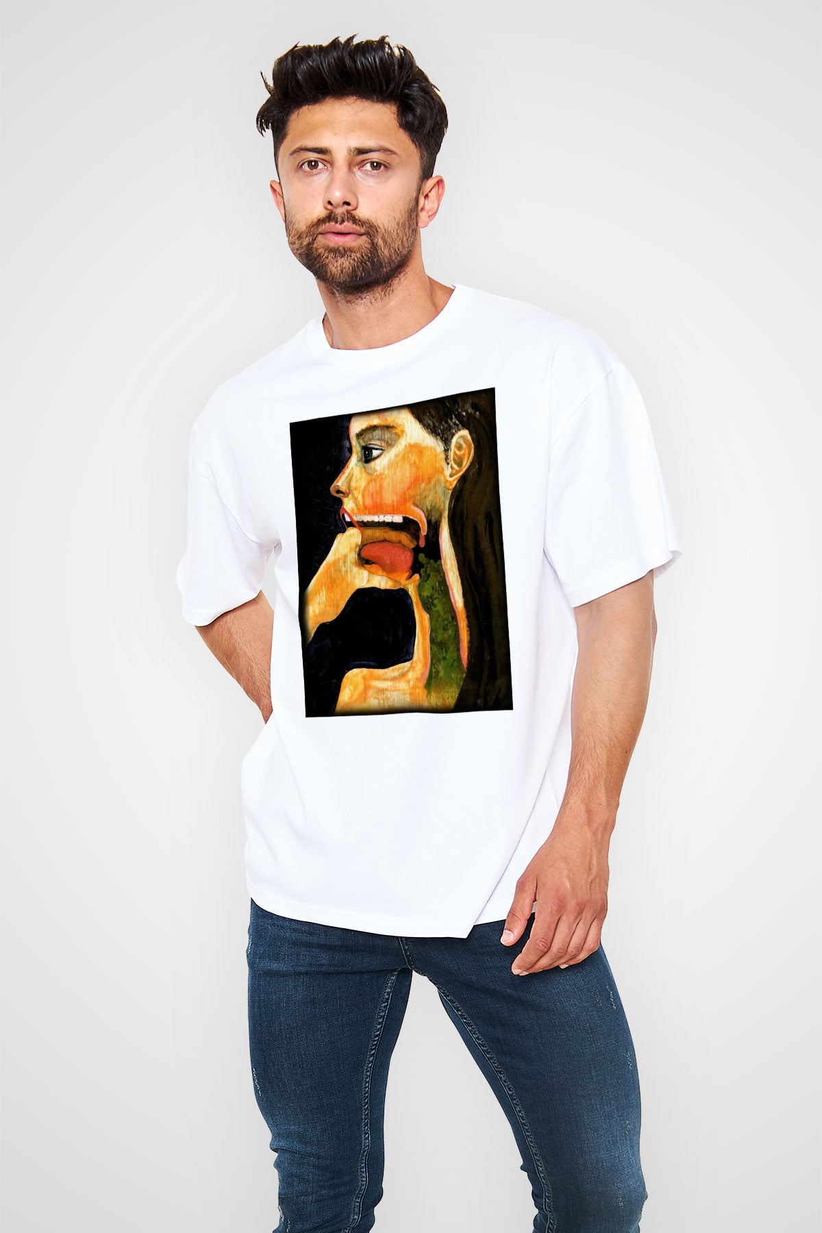 Diyetisyen Beyaz Unisex Oversize Tişört T-Shirt