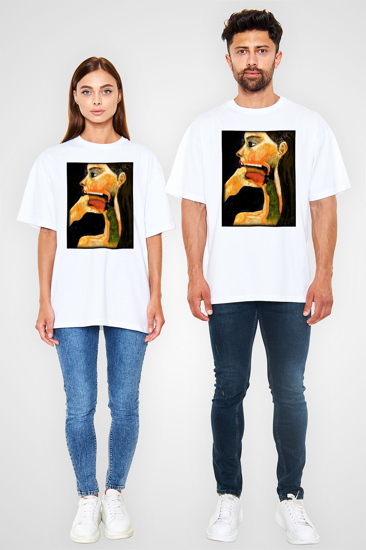 Diyetisyen Beyaz Unisex Oversize Tişört T-Shirt